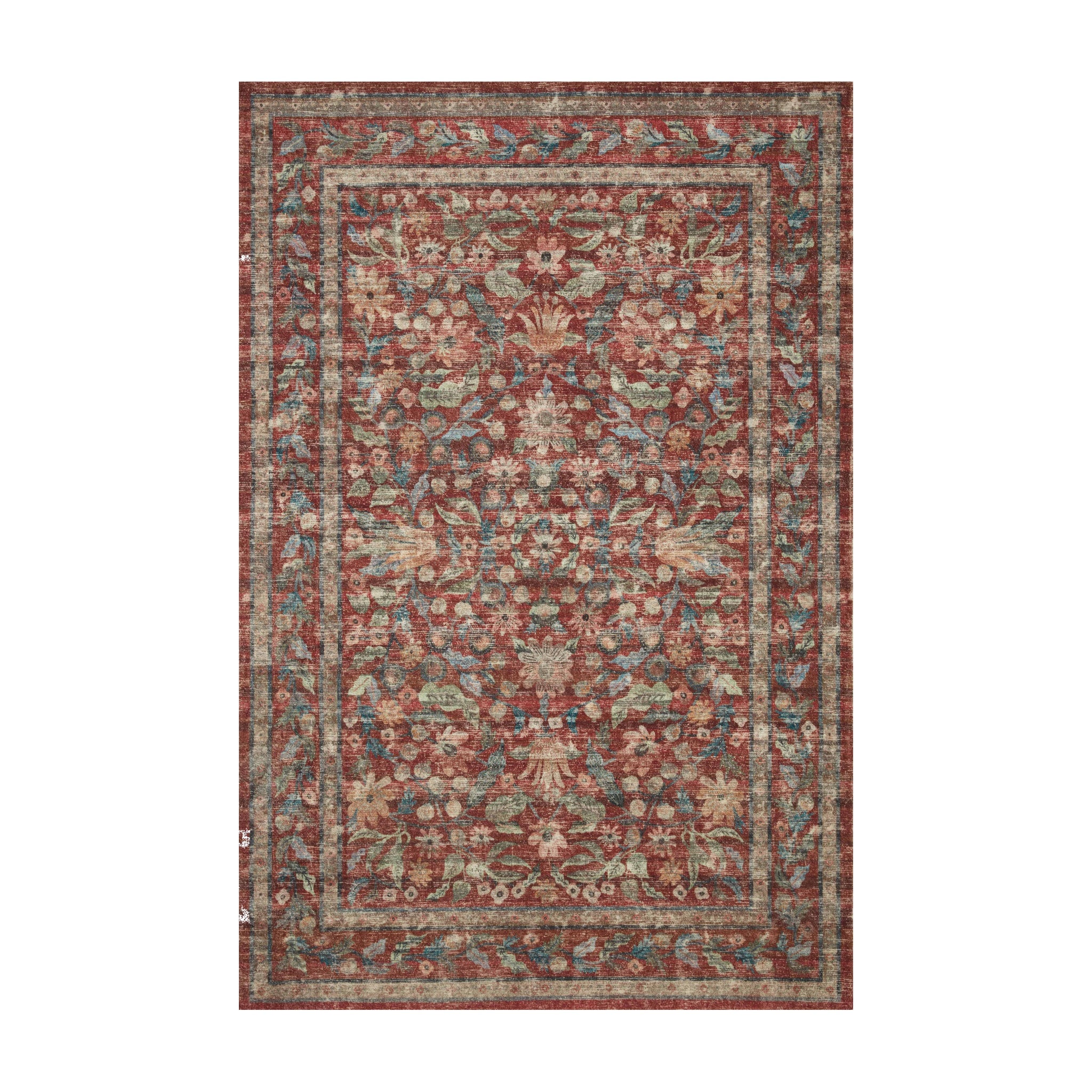 Rifle Paper Co. x Loloi Courtyard Crimson Oval Rug RUGS - synthetic Loloi 2'3" x 3'9" Oval