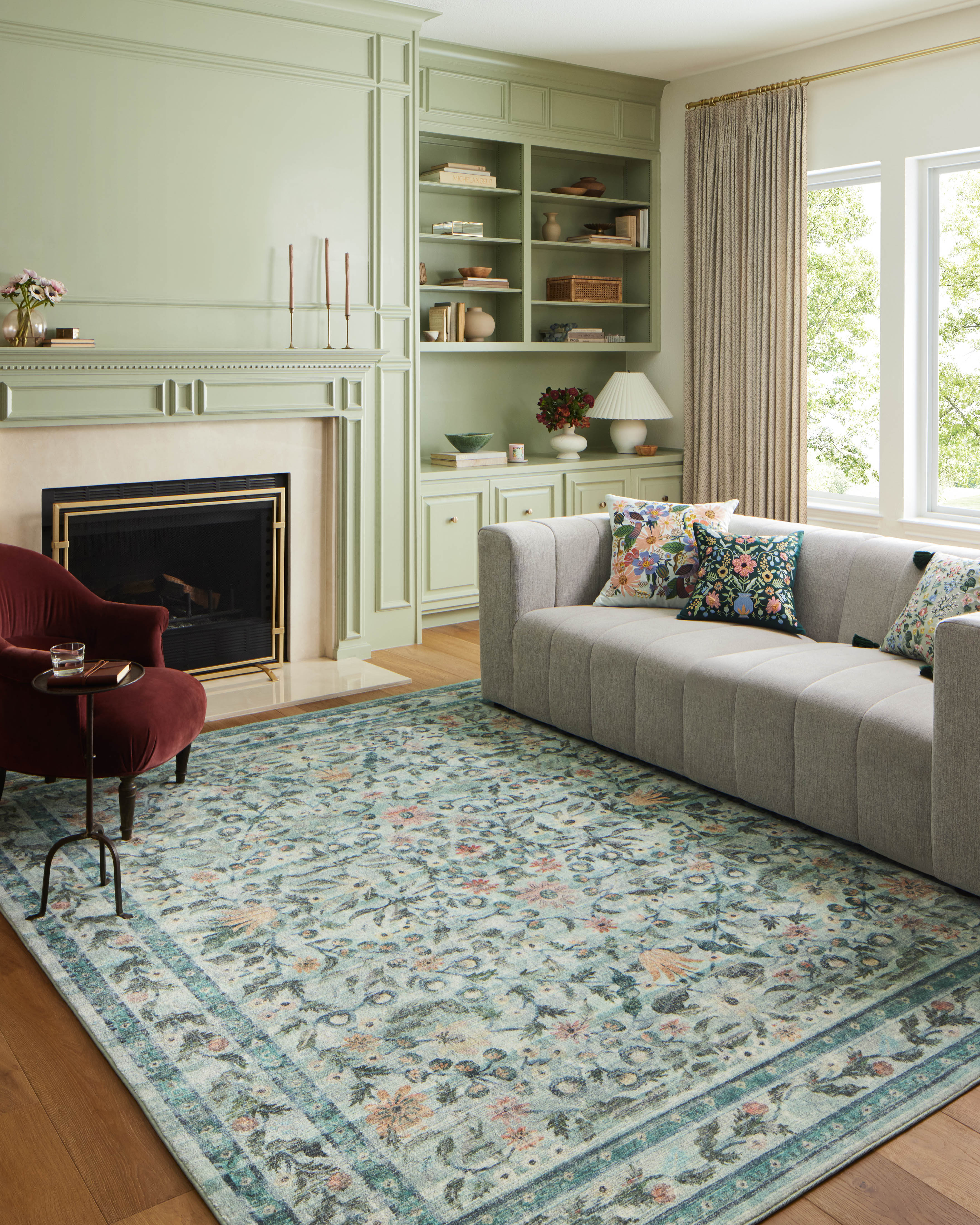 Rifle Paper Co. x Loloi Courtyard Eve Sage Rug 3-patterned rugs Loloi
