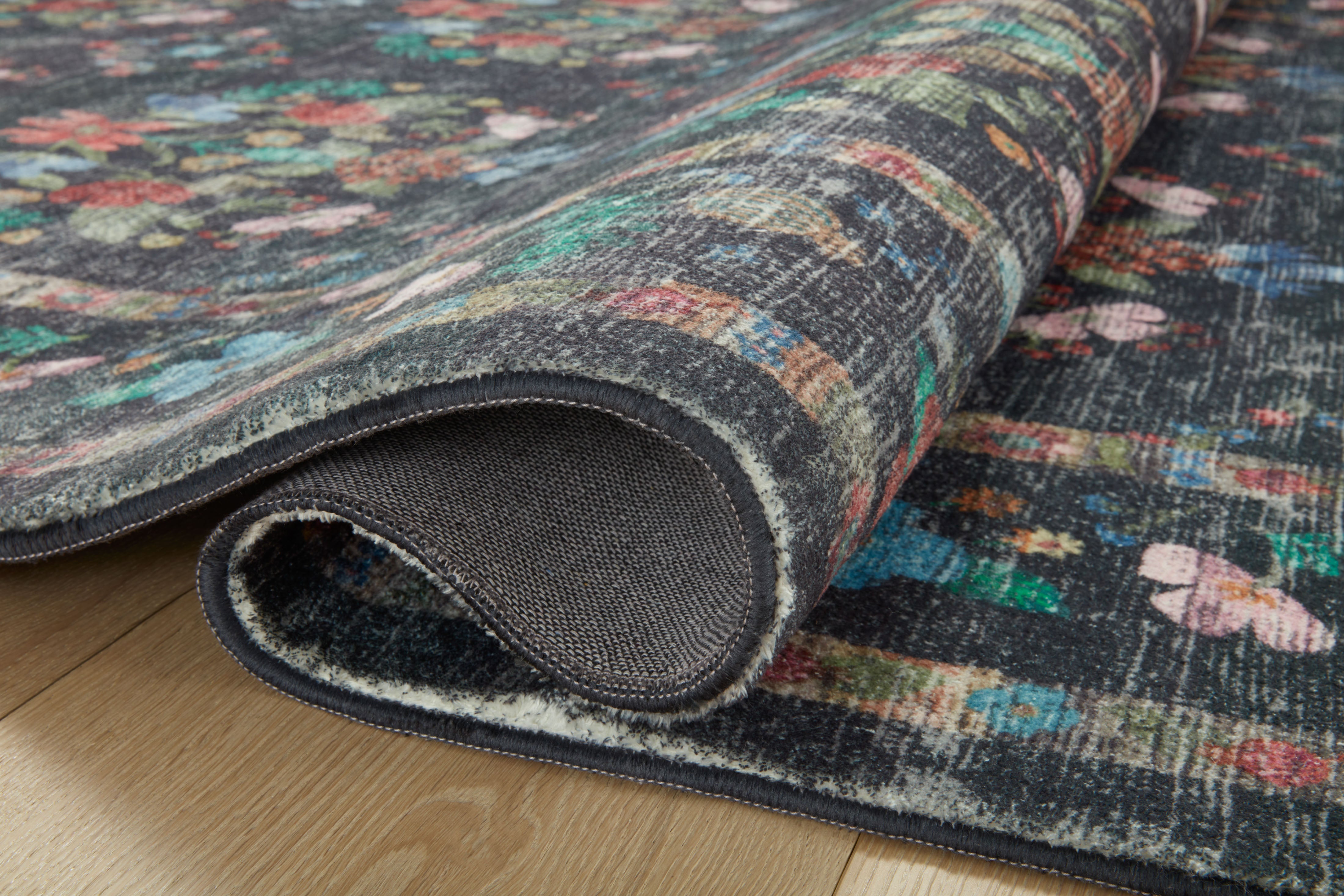 Rifle Paper Co. x Loloi Courtyard Seville Charcoal Rug 3-patterned rugs Loloi