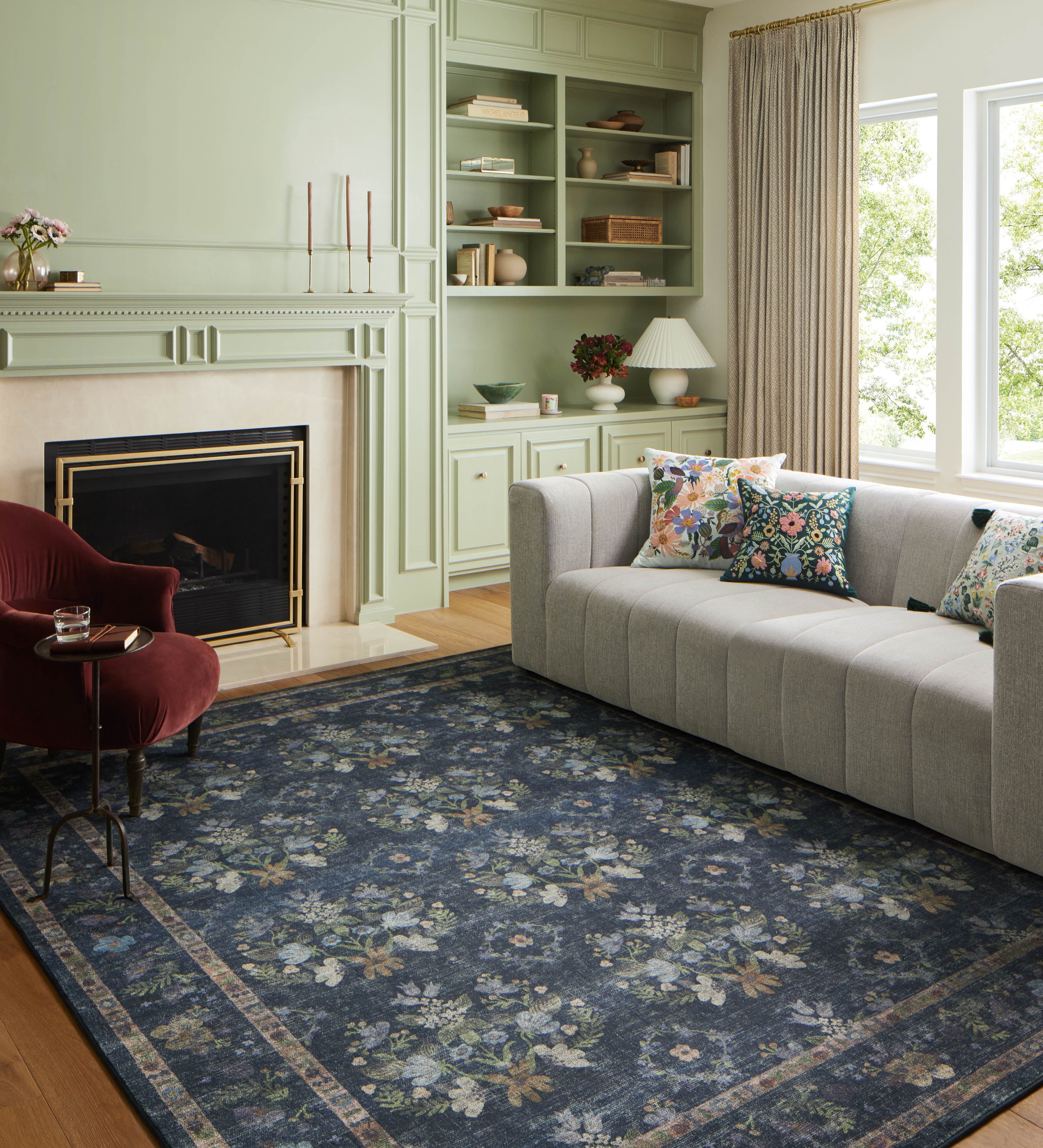 Rifle Paper Co. x Loloi Courtyard Seville Navy Rug – view 2