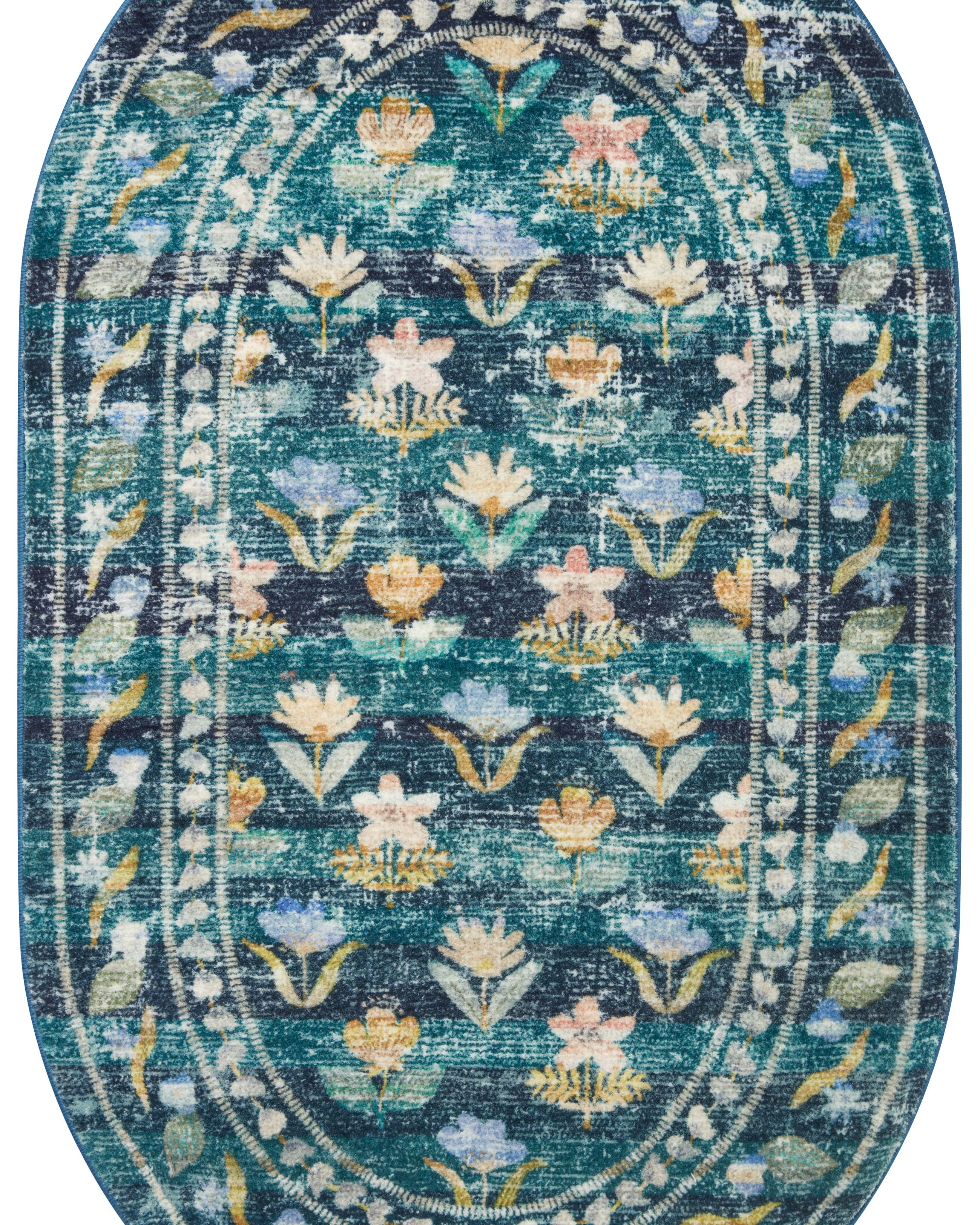 Rifle Paper Co. x Loloi Courtyard Hadley Emerald Rug 3-patterned rugs Loloi
