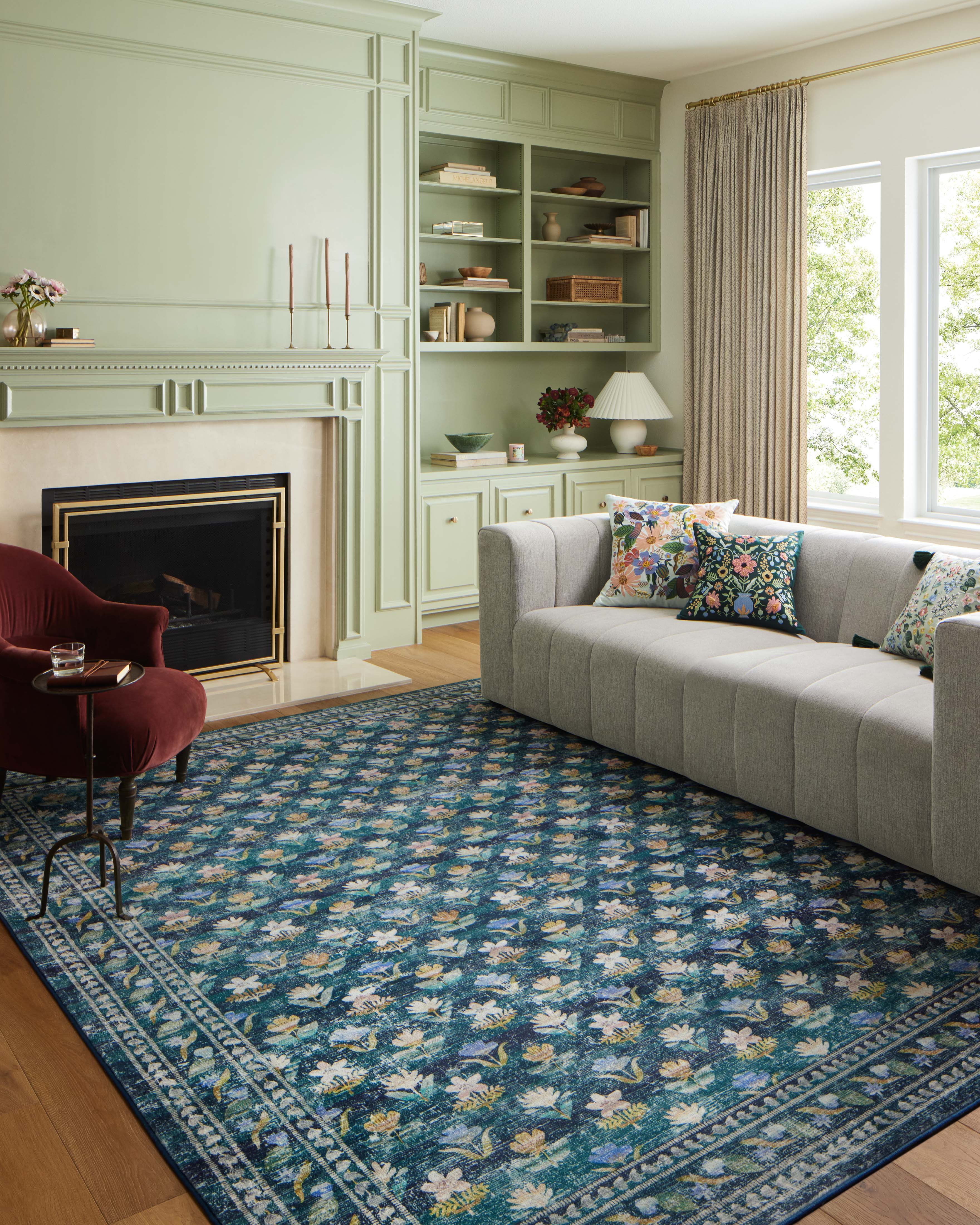 Rifle Paper Co. x Loloi Courtyard Emerald Rug RUGS - synthetic Loloi