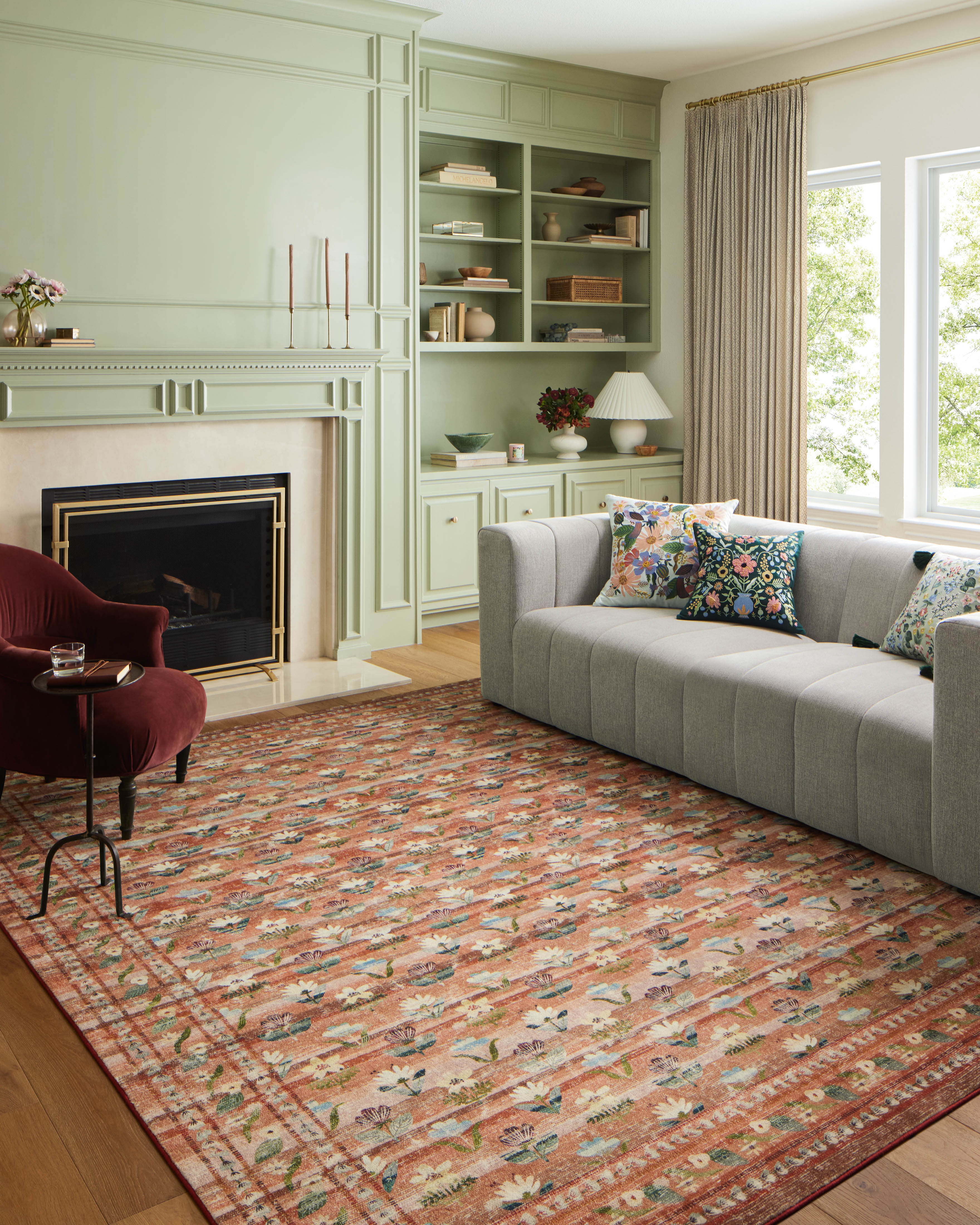 Rifle Paper Co. x Loloi Courtyard Terracotta Oval Rug RUGS - synthetic Loloi