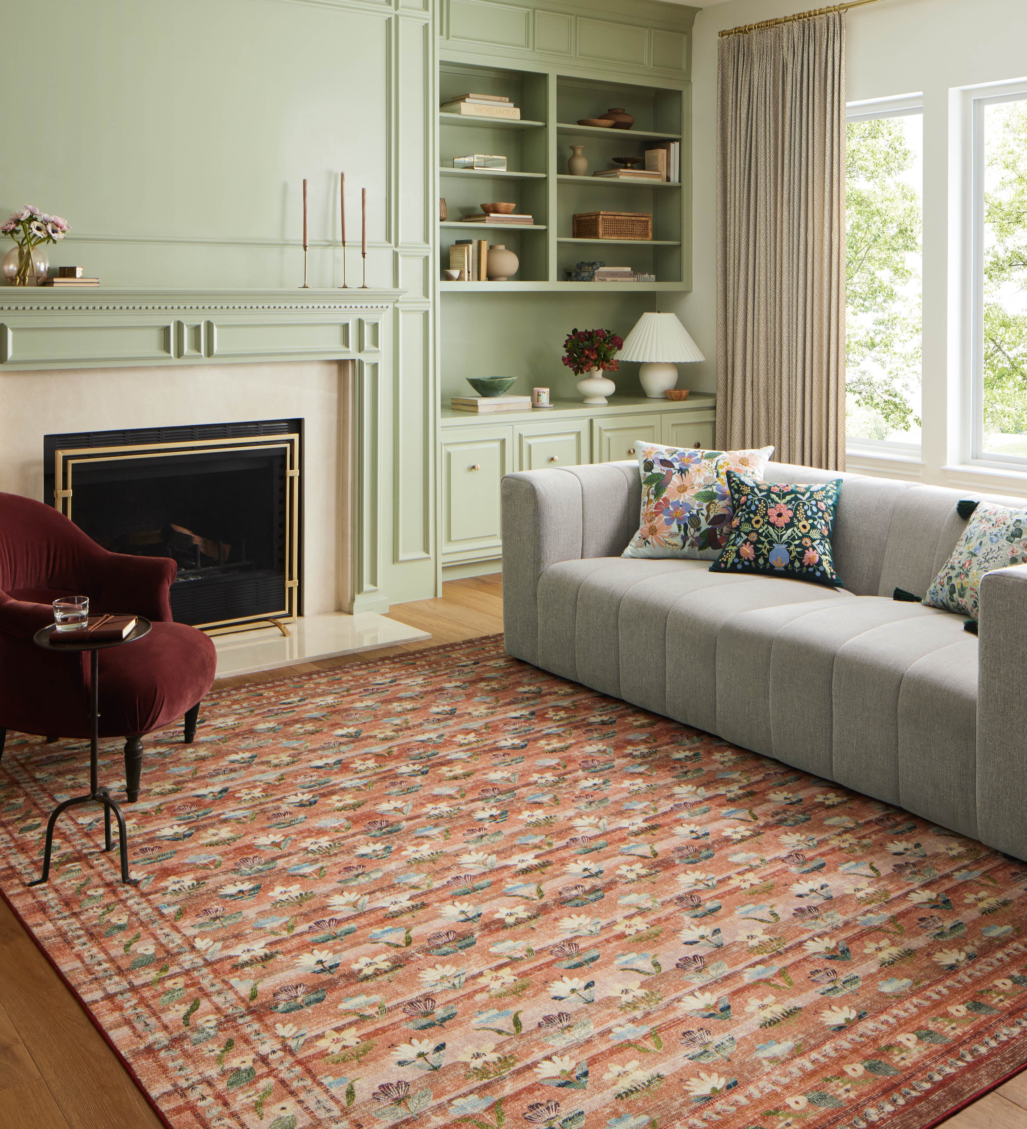 Rifle Paper Co. x Loloi Courtyard Hadley Terracotta Rug – view 2