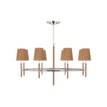 Bryant Wrapped Ring Chandelier LIGHTING - chandelier Visual Comfort - Signature Polished Nickel and Natural Leather 4" x 5.5" x 6" Natural Leather