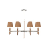 Bryant Wrapped Ring Chandelier LIGHTING - chandelier Visual Comfort - Signature Polished Nickel and Natural Leather 4" x 5.5" x 6" Natural Leather