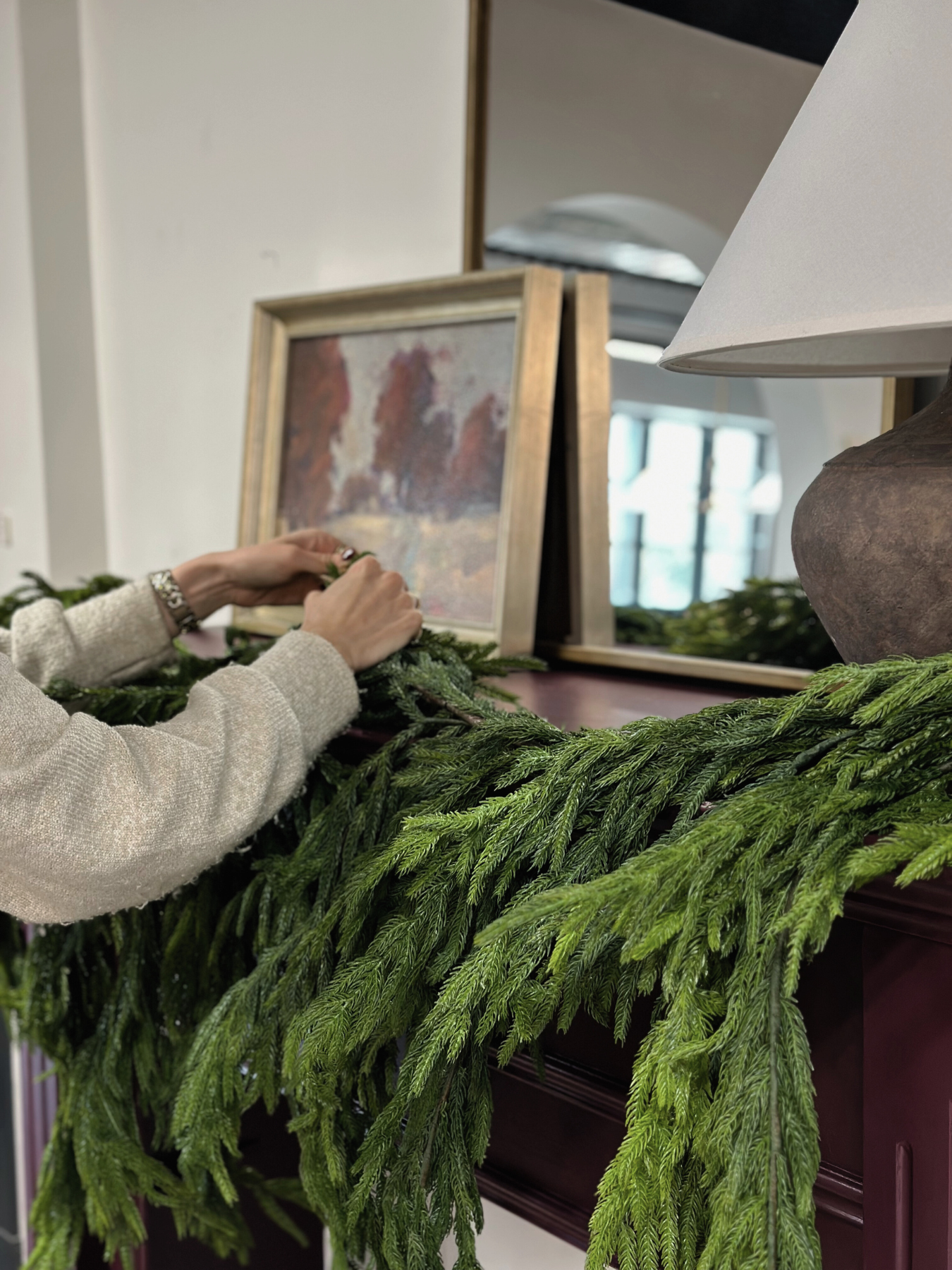 Faux Dripping Pine Garland CHRISTMAS 2025 Tri W Imports