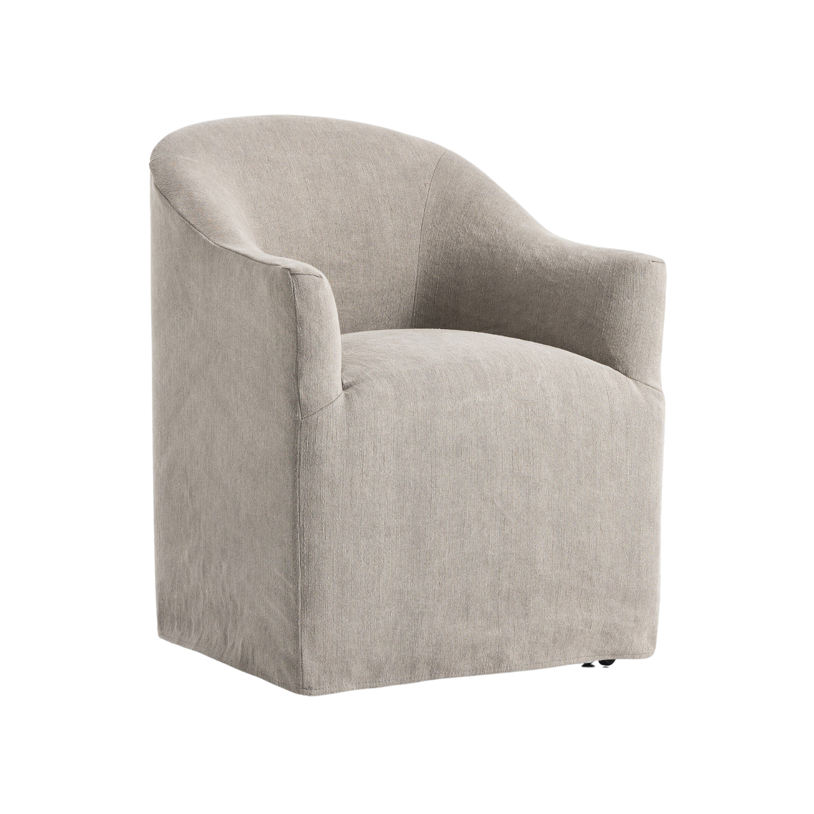 Cove Dining Chair With Casters 10 - a - FURNITURE - dining chair Four Hands Heather Twill Stone