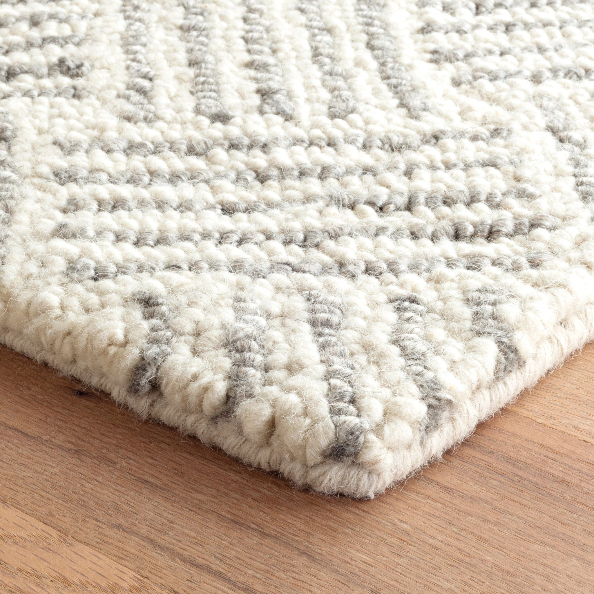 Layers Grey Hand Hooked Wool Rug- Rug & Weave