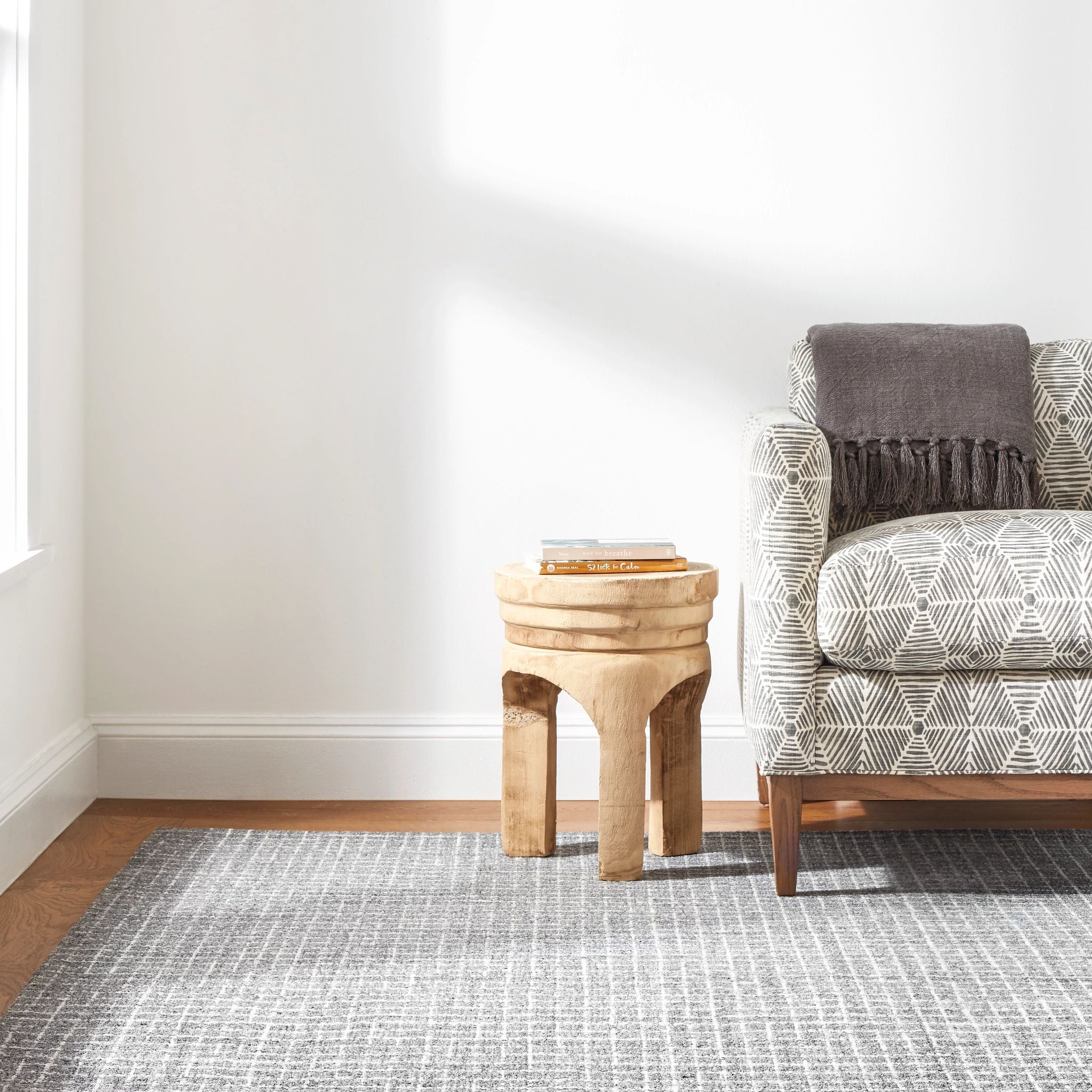 Conall Grey Hand Micro Hooked Wool Rug-Rug & Weave