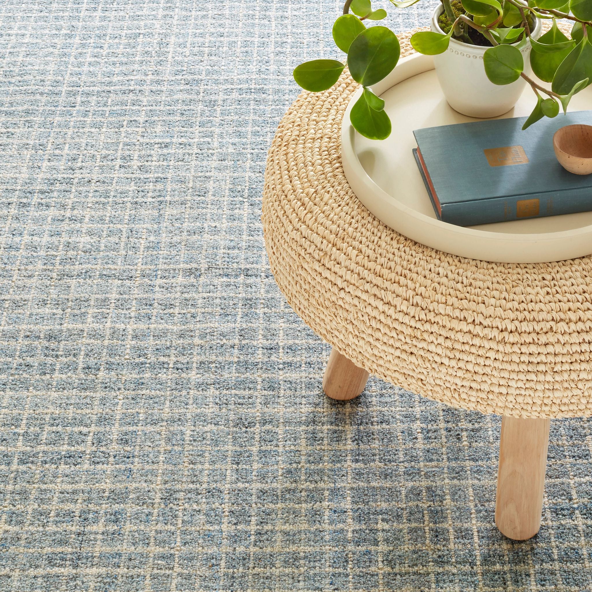 Conall Slate Hand Micro Hooked Wool Rug-Rug & Weave