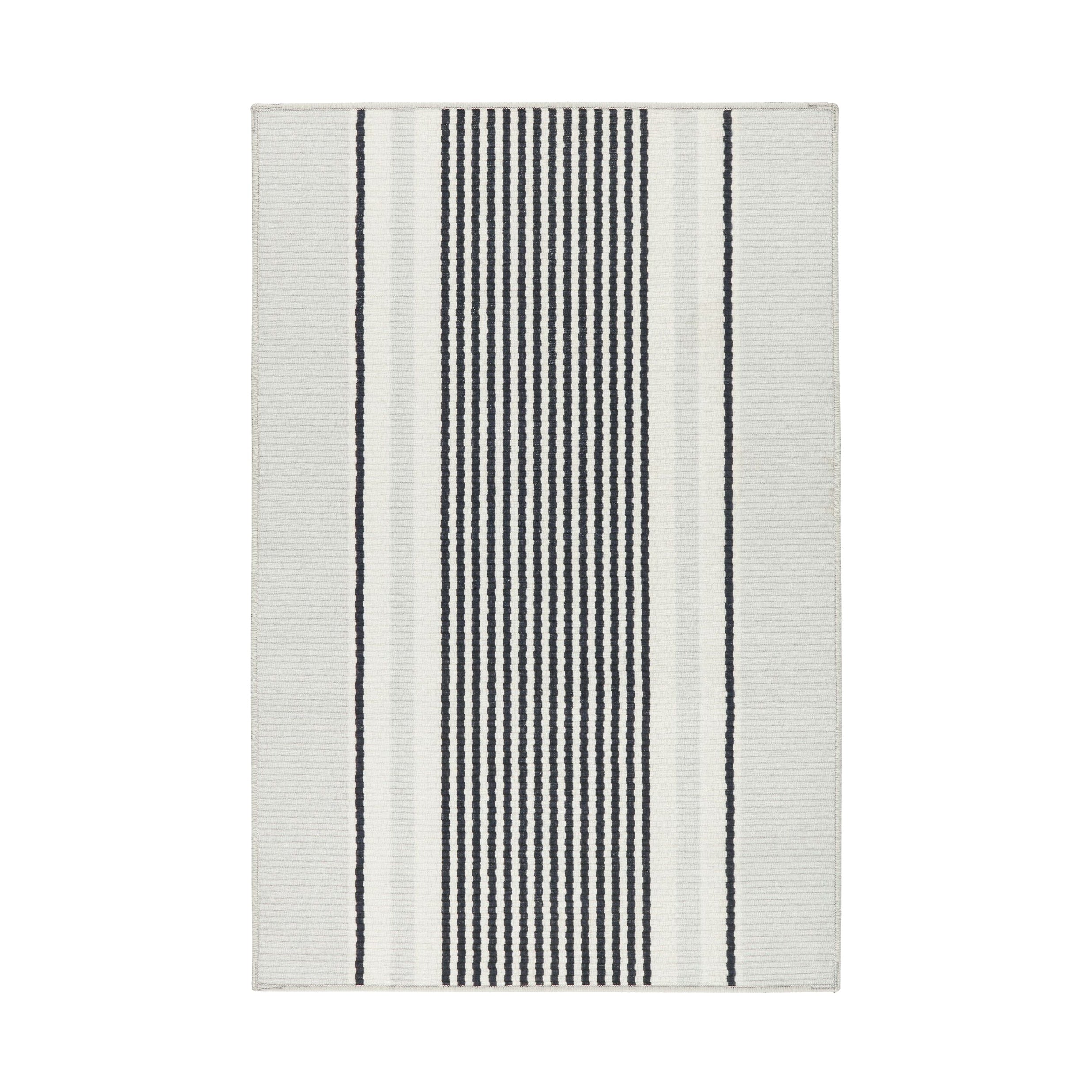 Gunner Stripe Machine Washable Rug RUGS - washable Dash & Albert Grey 2' x 3'
