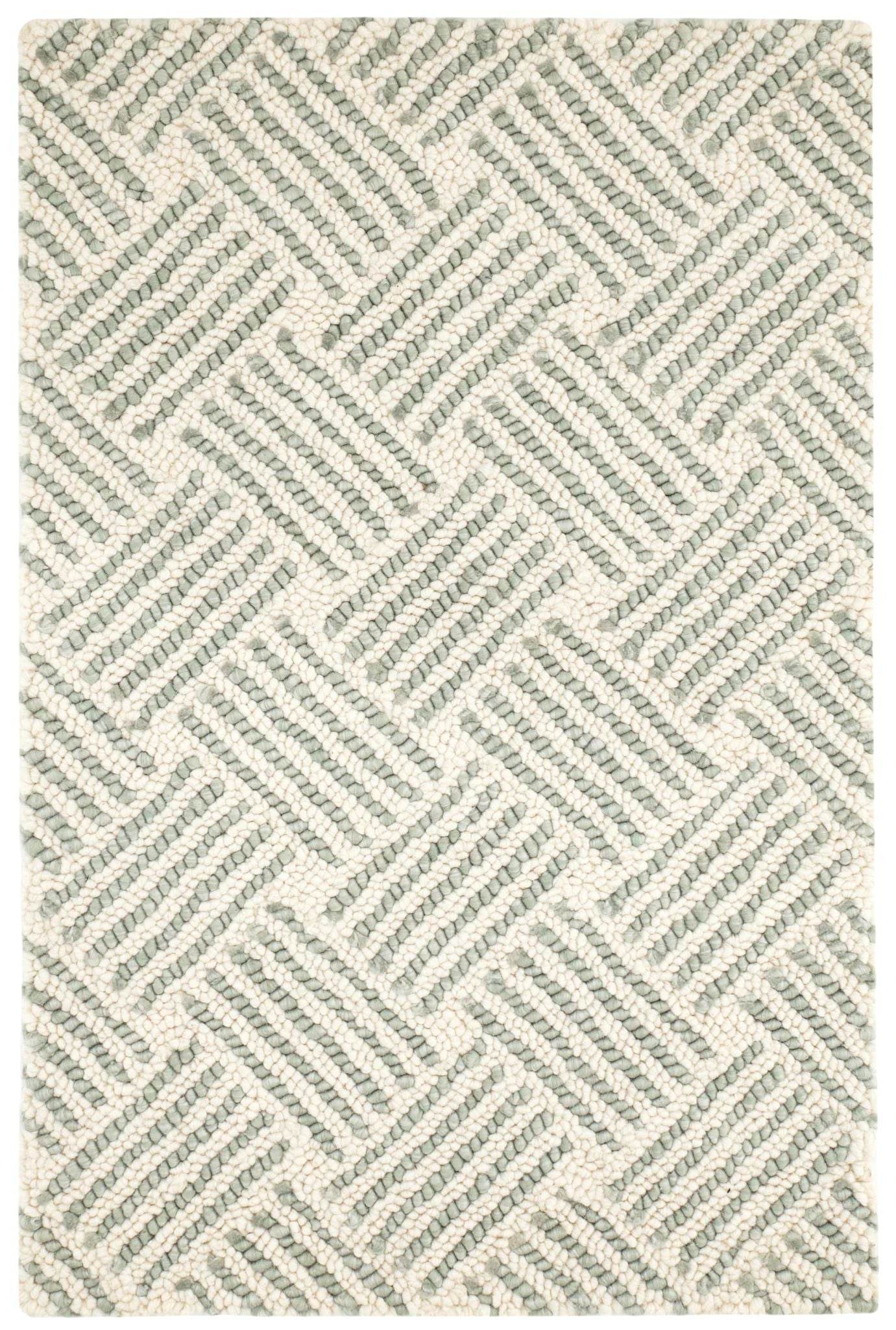 Layers Desert Sage Hooked Wool Rug- Rug & Weave