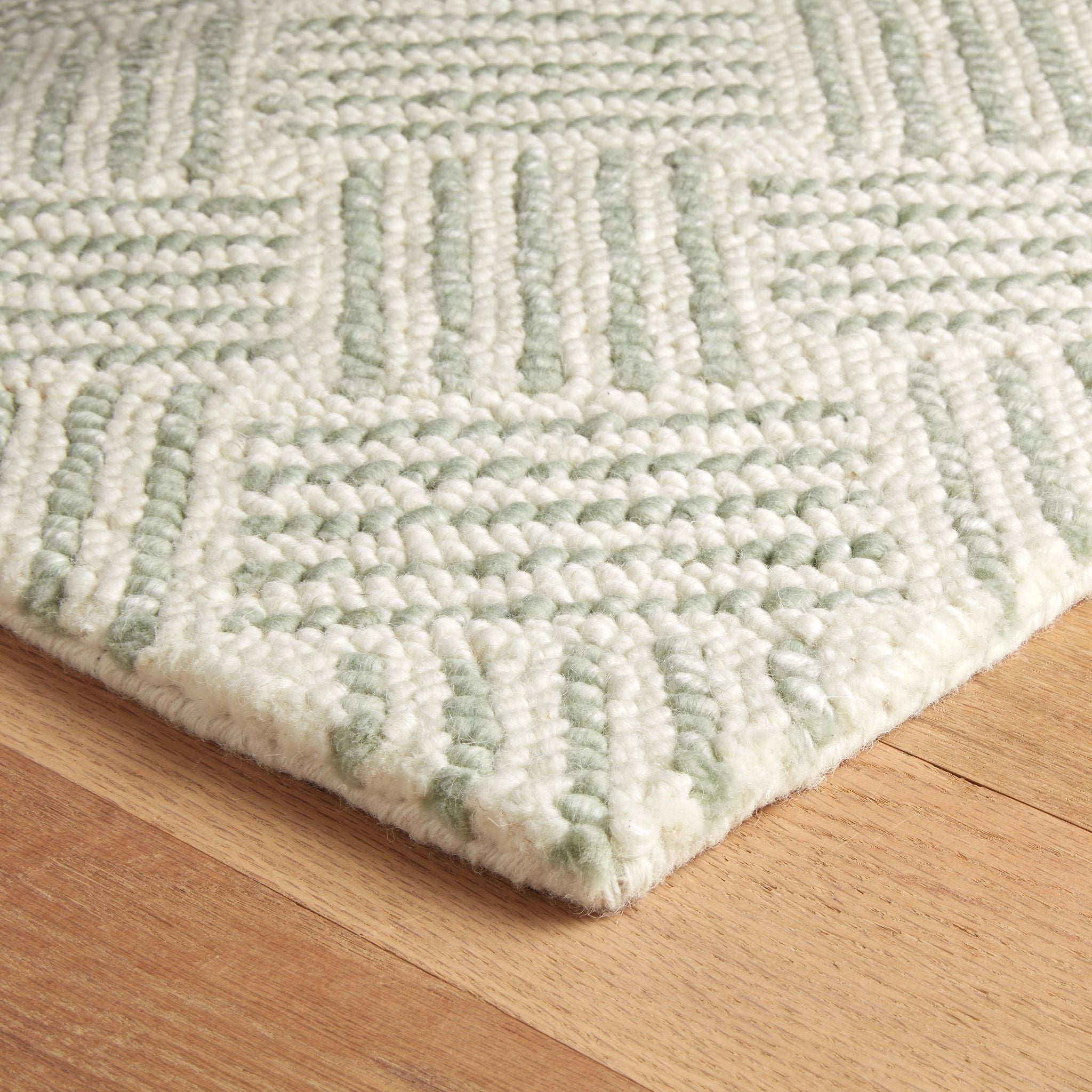 Layers Desert Sage Hooked Wool Rug- Rug & Weave