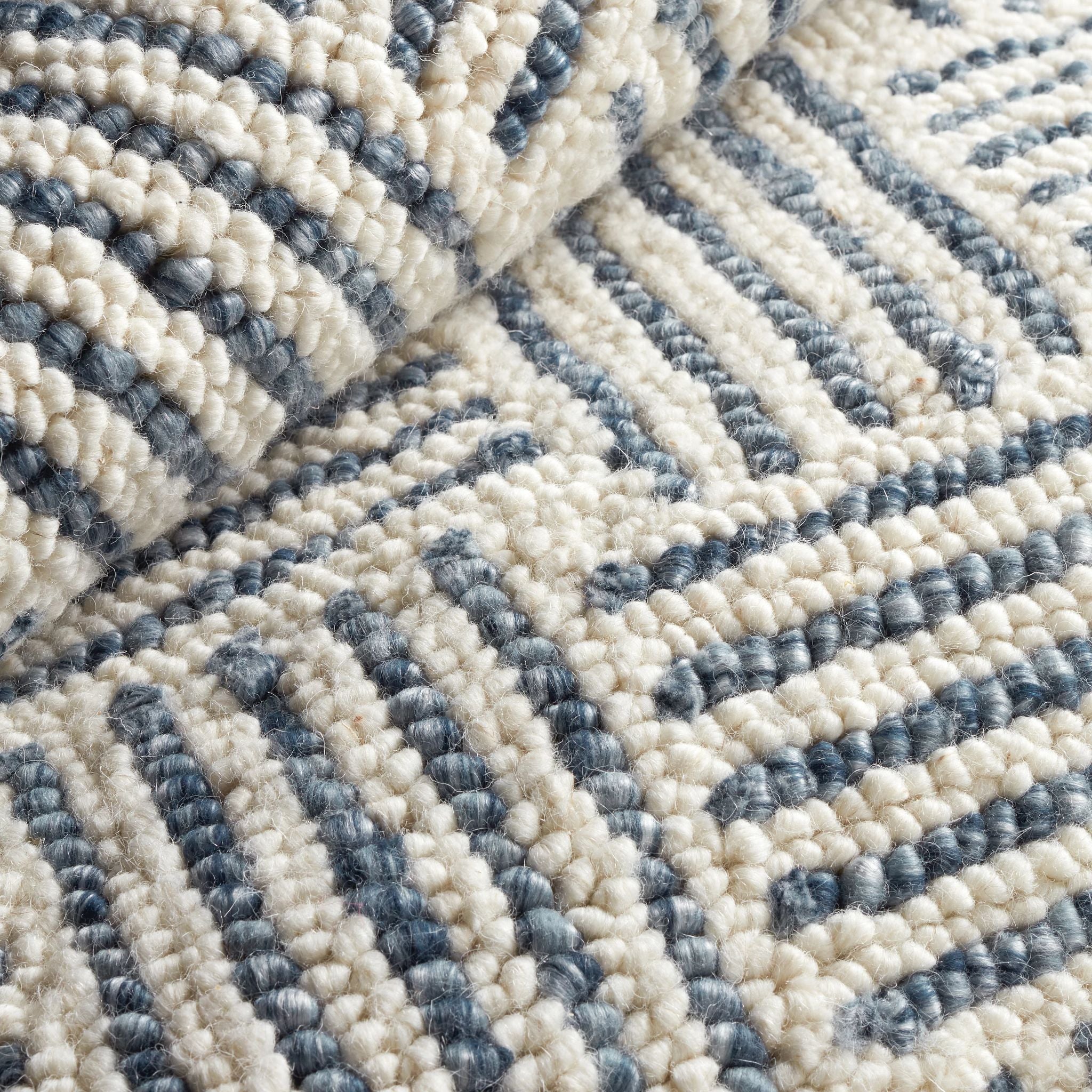 Layers Indigo Hand Hooked Wool Rug- Rug & Weave