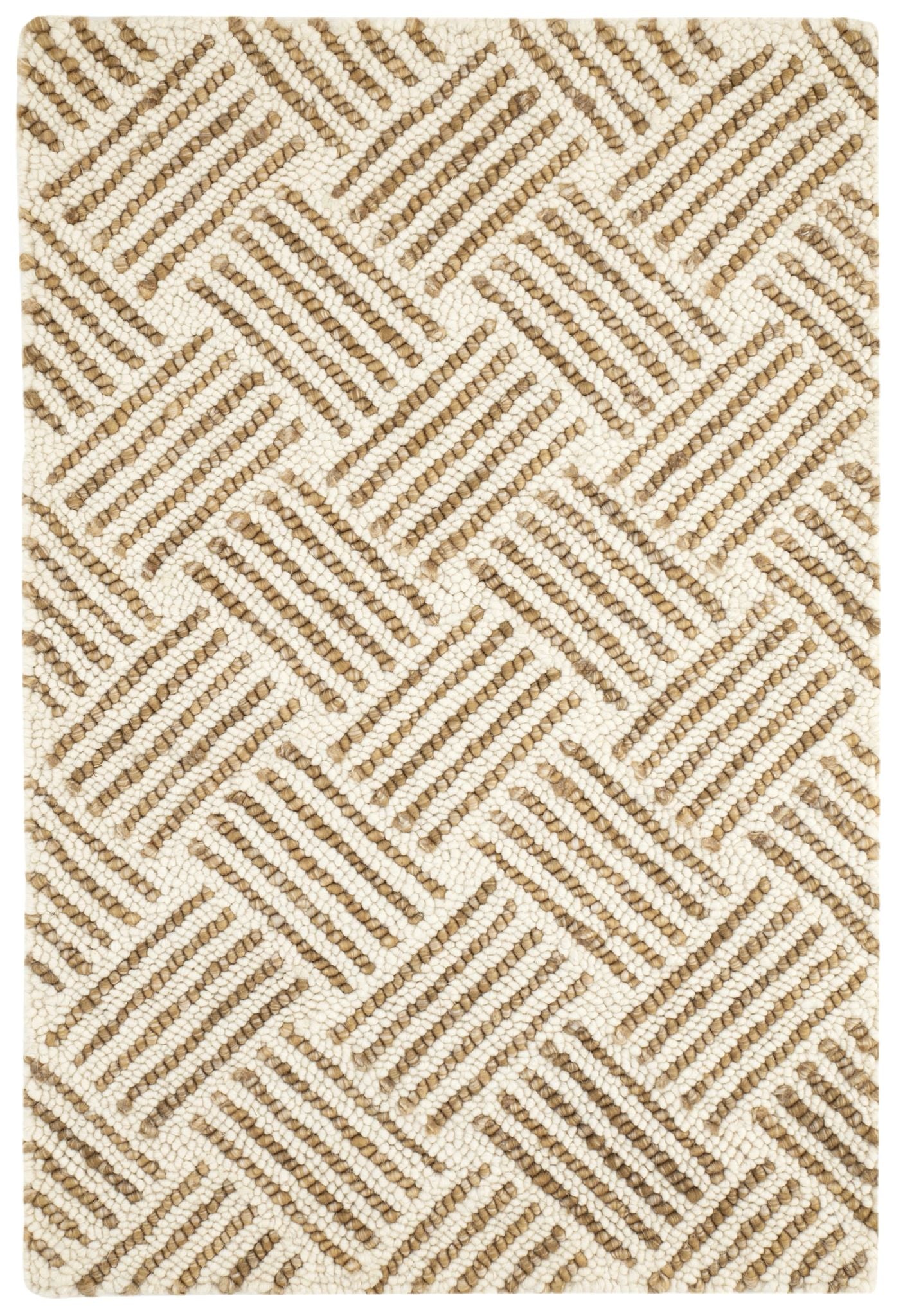 Layers Ochre Hand Hooked Wool Rug- Rug & Weave