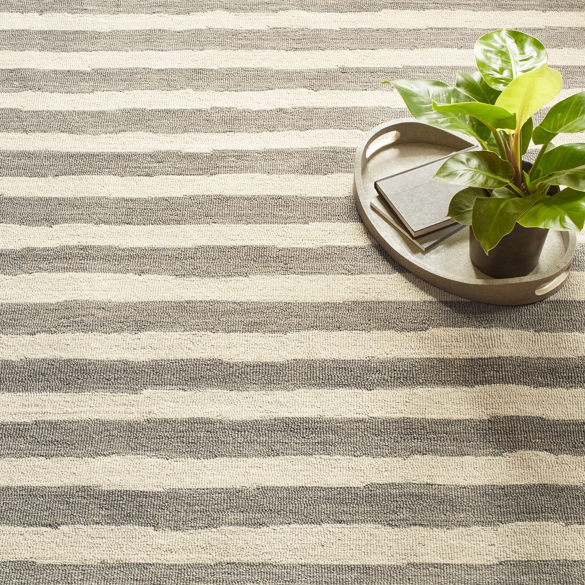 Silas Stripe Hand Micro Hooked Wool Rug RUGS - wool Dash & Albert