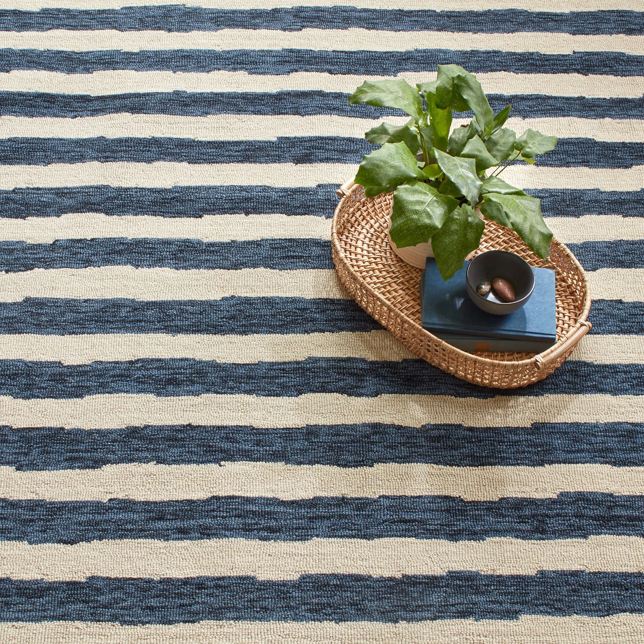 Silas Stripe Hand Micro Hooked Wool Rug RUGS - wool Dash & Albert