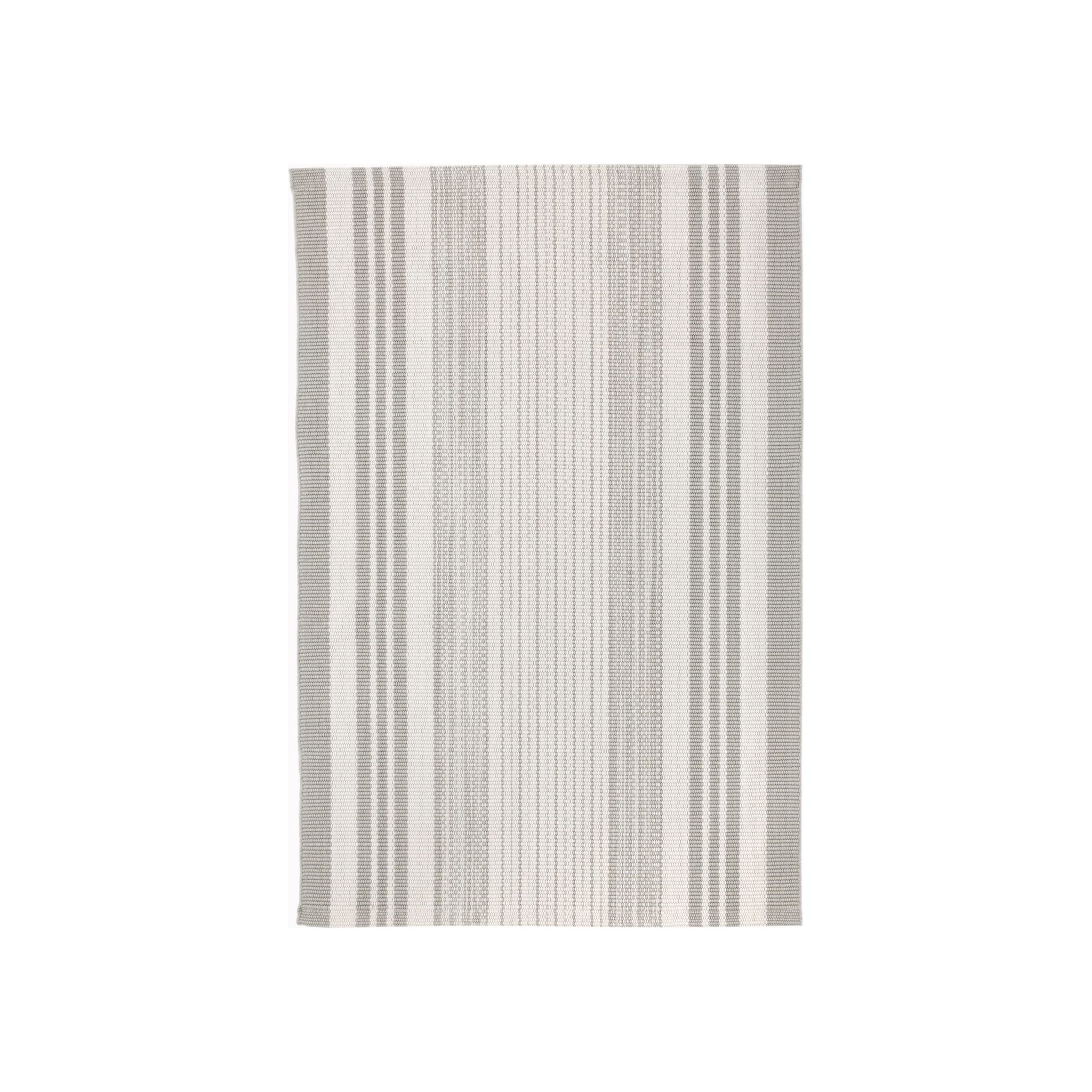 Quincy Stripe Handwoven Indoor/Outdoor Rug RUGS - synthetic Dash & Albert Platinum 2' x 3'