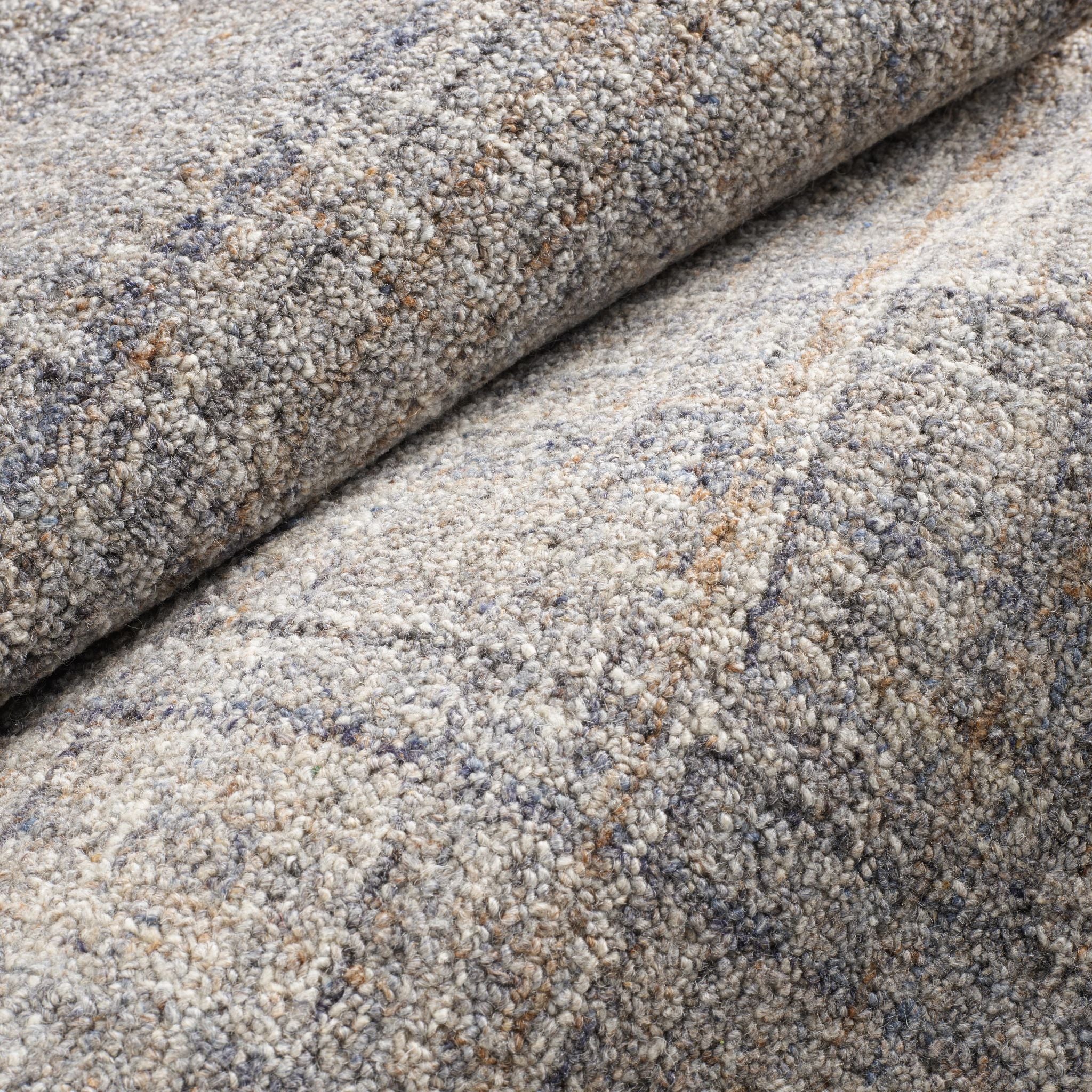 Harris Blue/Brown Hand Micro Hooked Wool Rug-Rug & Weave