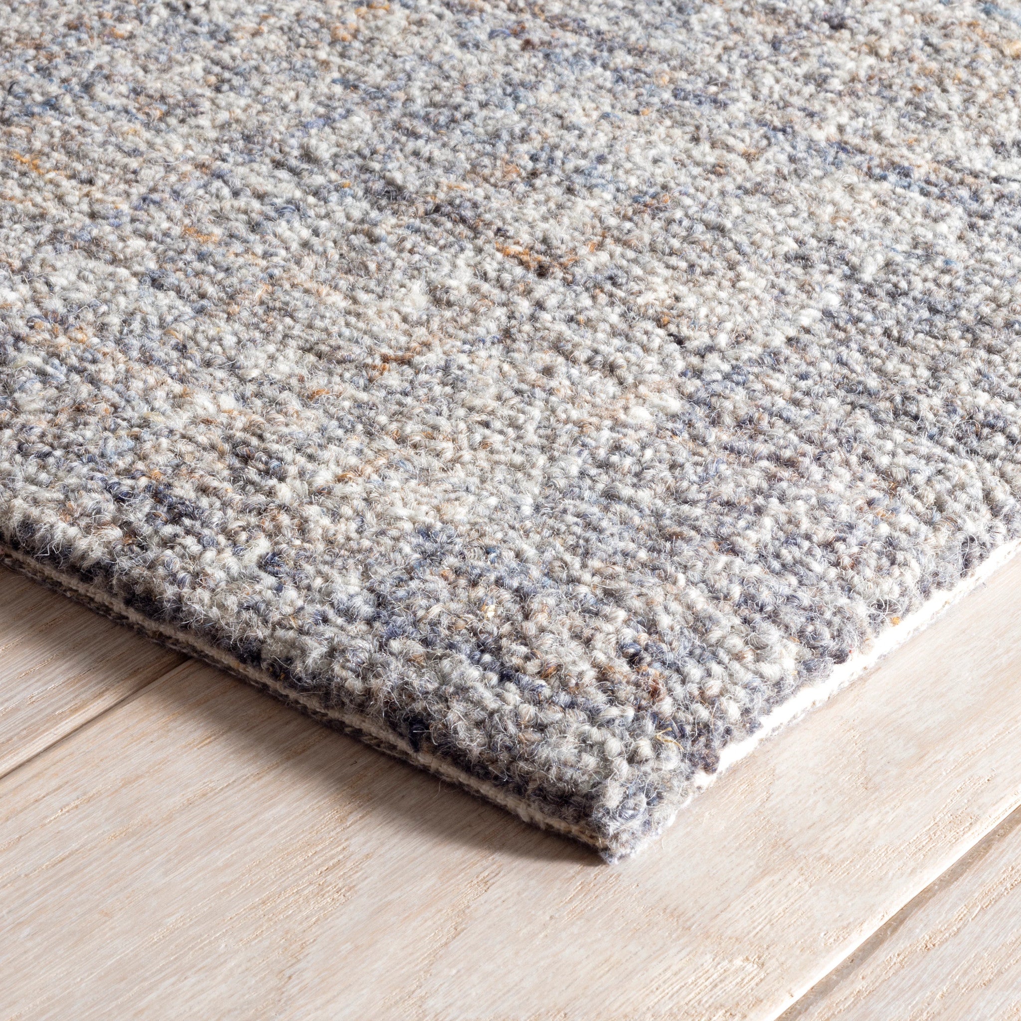 Harris Blue/Brown Hand Micro Hooked Wool Rug-Rug & Weave