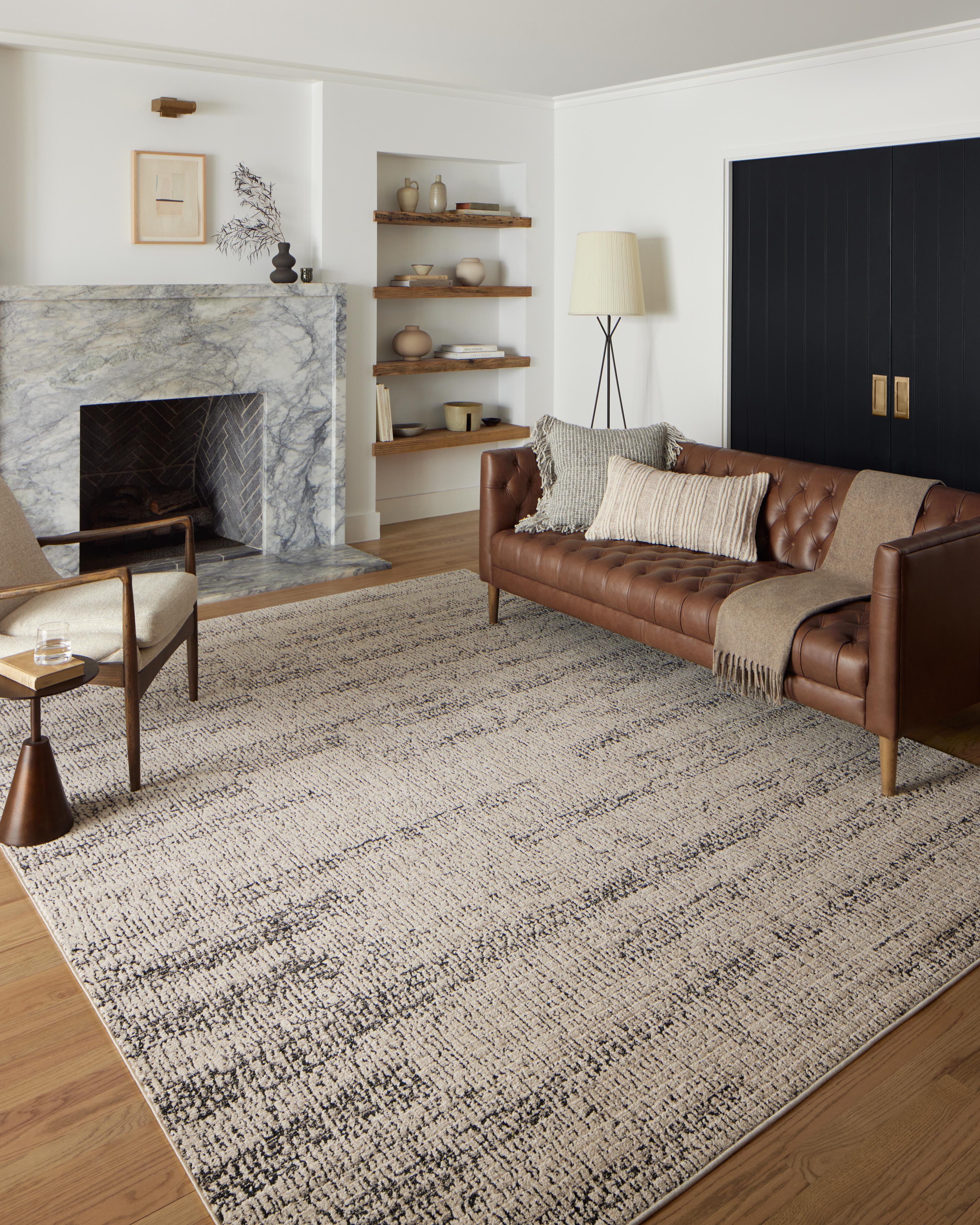 Loloi Darby Oatmeal / Charcoal Rug 0-RUGS-patterned Loloi