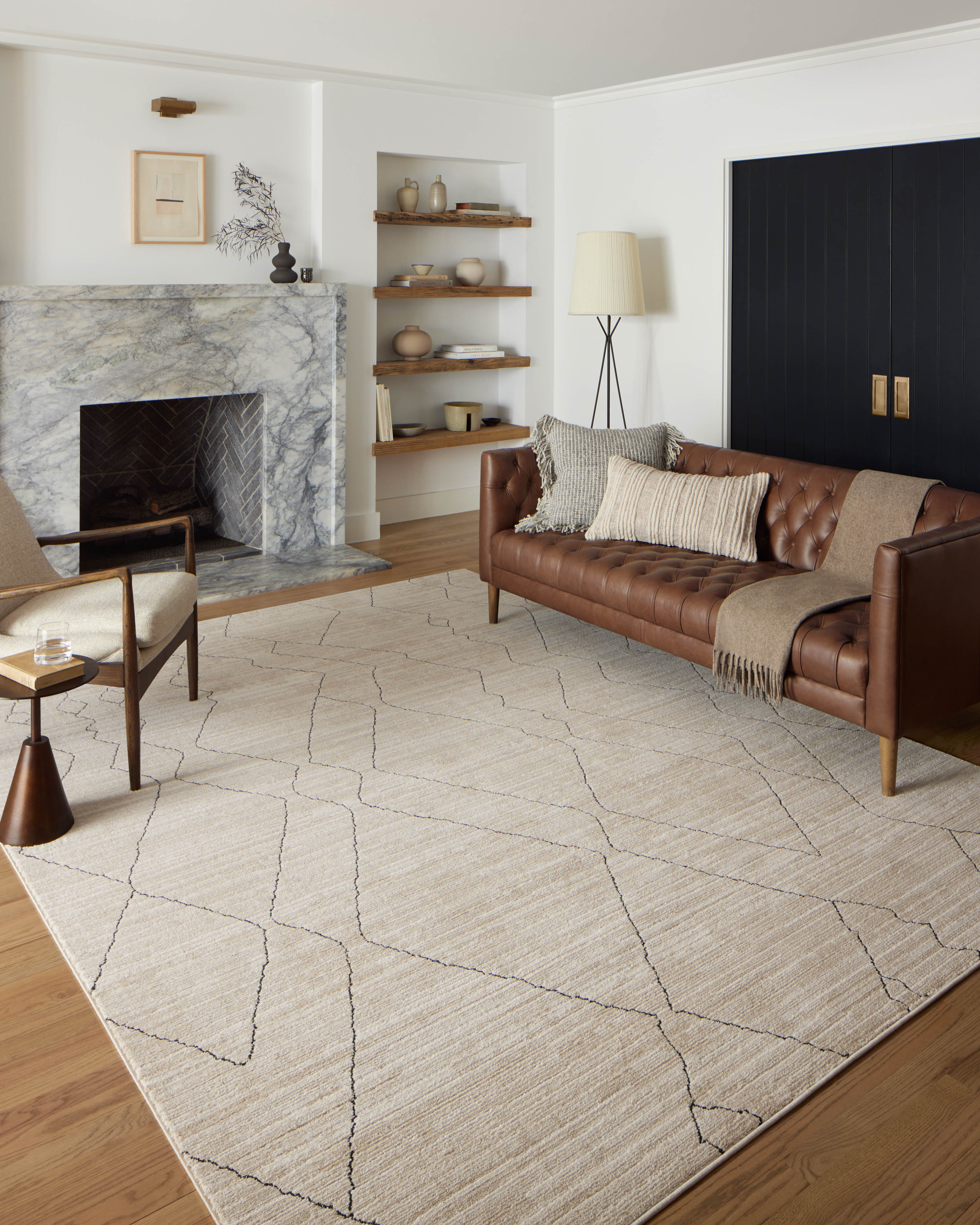 Loloi Darby Sand / Charcoal Rug 0-RUGS-patterned Loloi