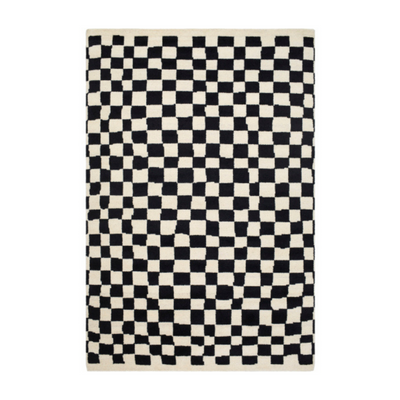 Damian Black Checkered Rug