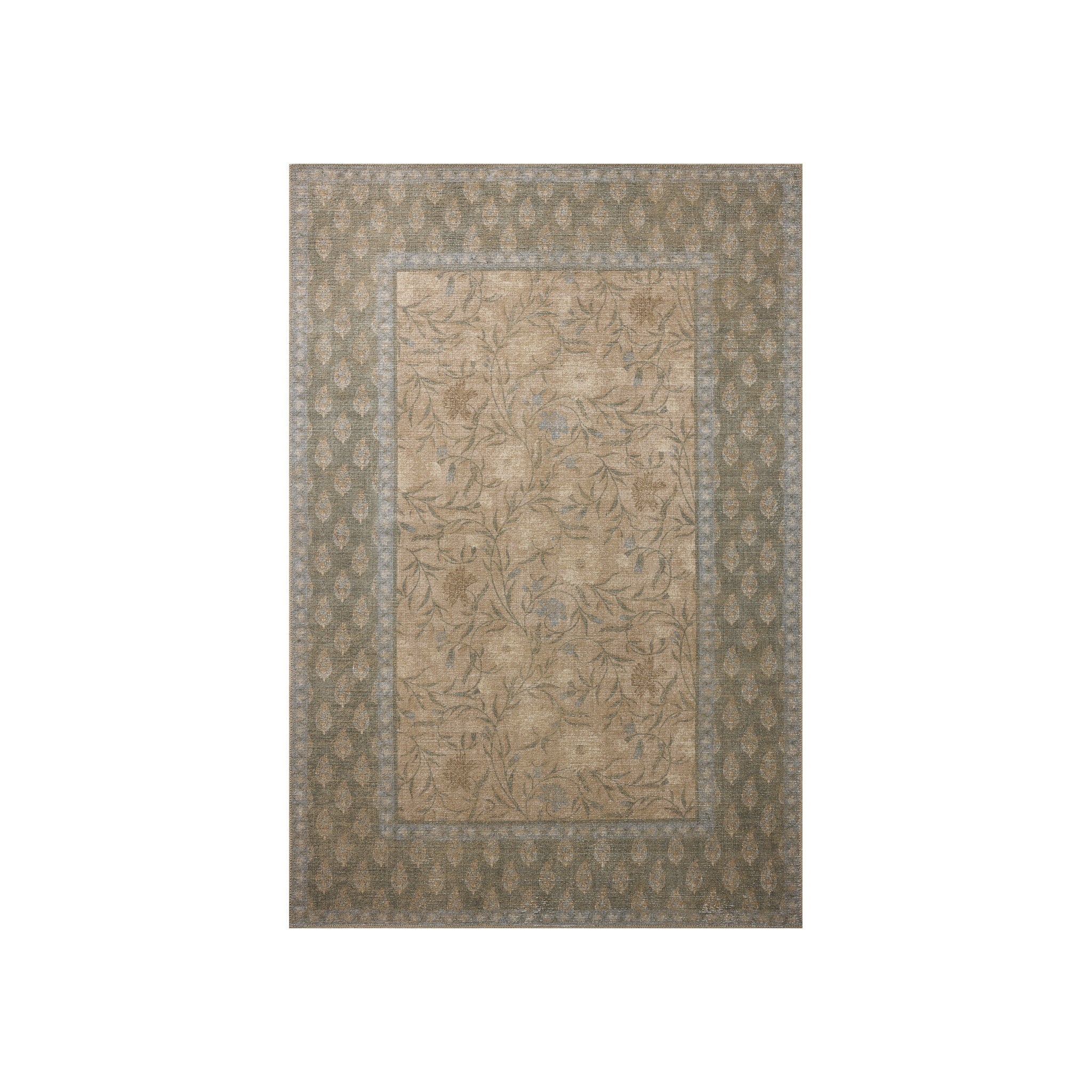 Rifle Paper Co. x Loloi Edinburgh Sand / Green Rug RUGS - jute Loloi 18" x 18"