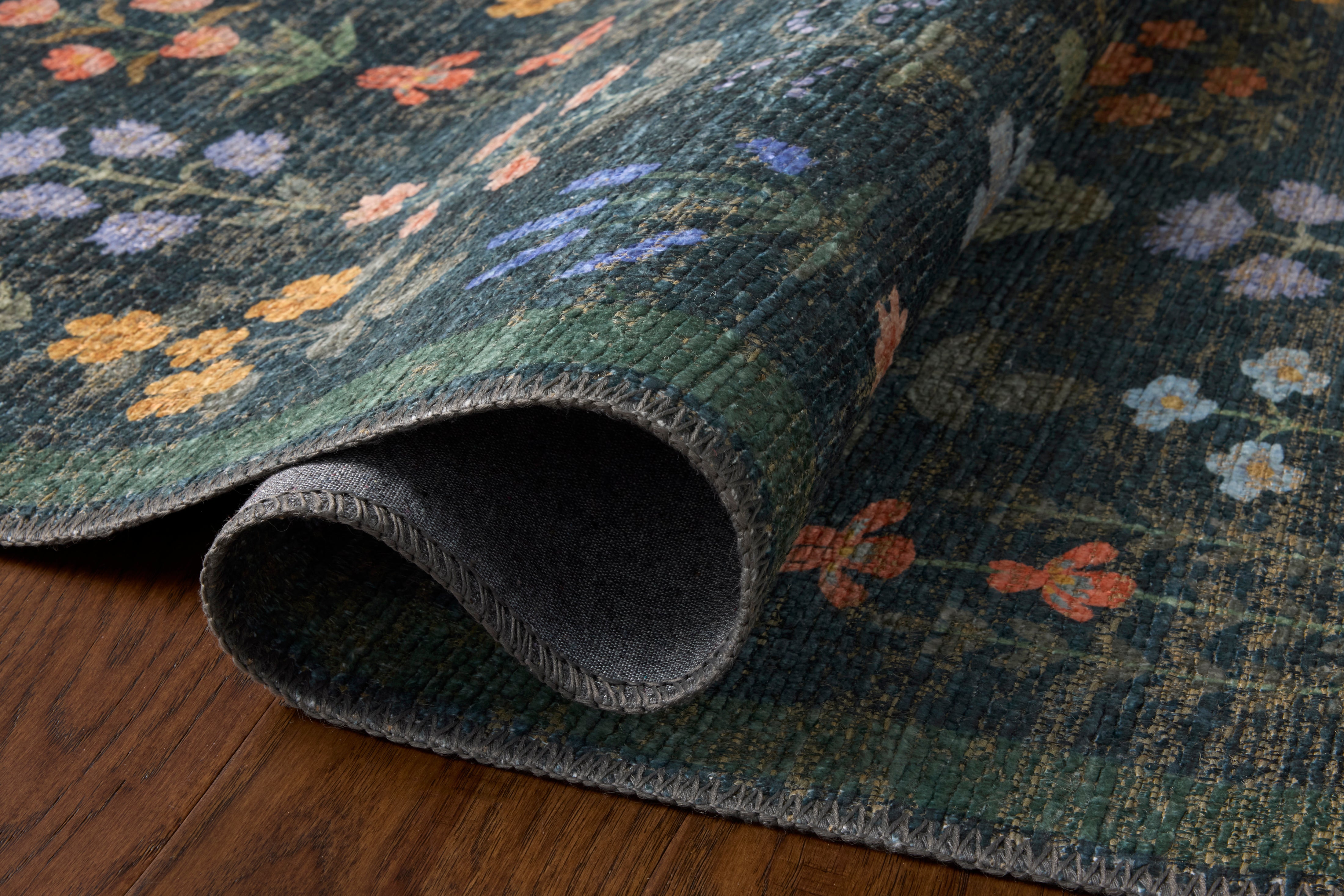 Rifle Paper Co. x Loloi Edinburgh Navy / Multi Rug RUGS - jute Loloi 18" x 18"