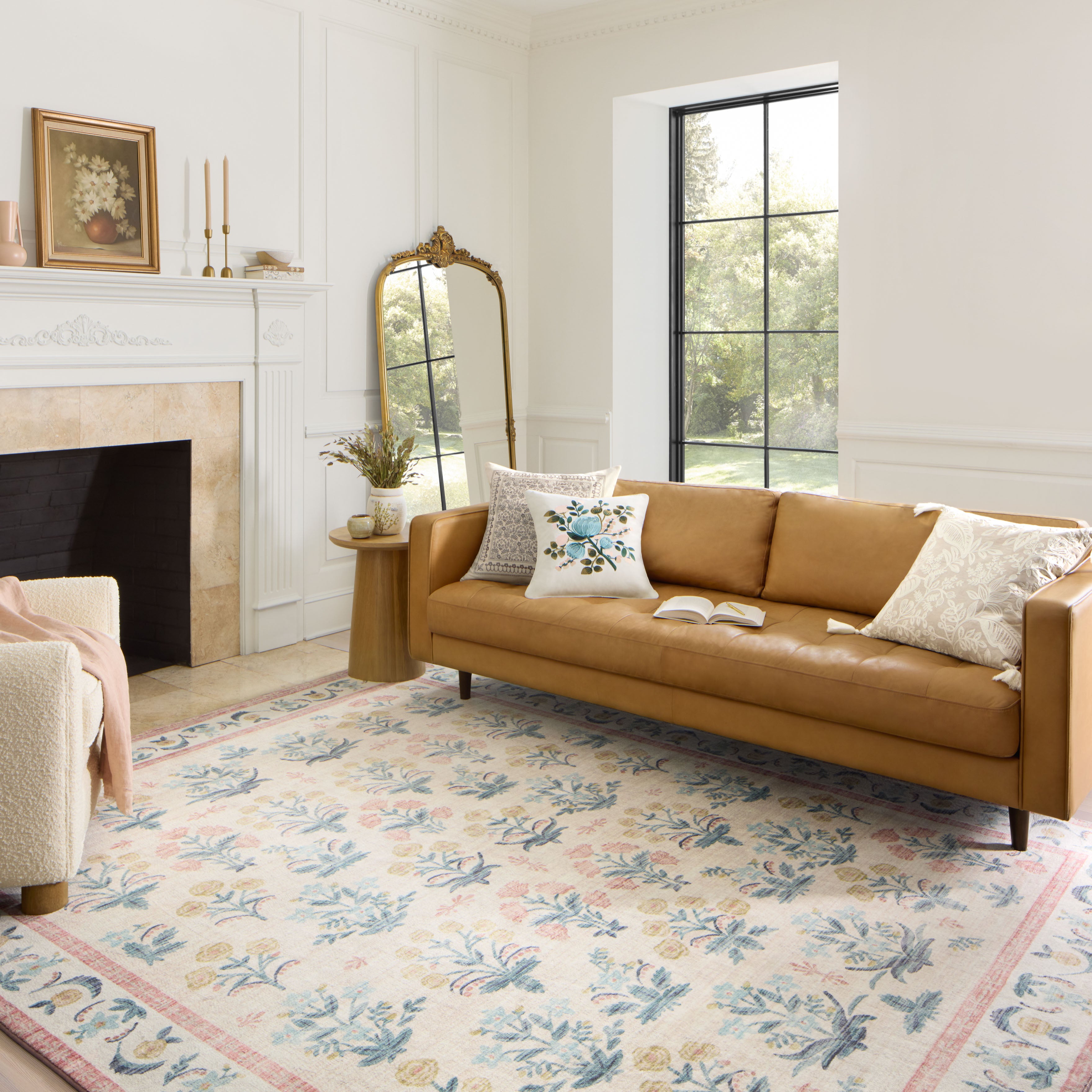 Rifle Paper Co. X Loloi/ Eden Mughal Rose Blush Rug 0-RUGS-patterned Loloi