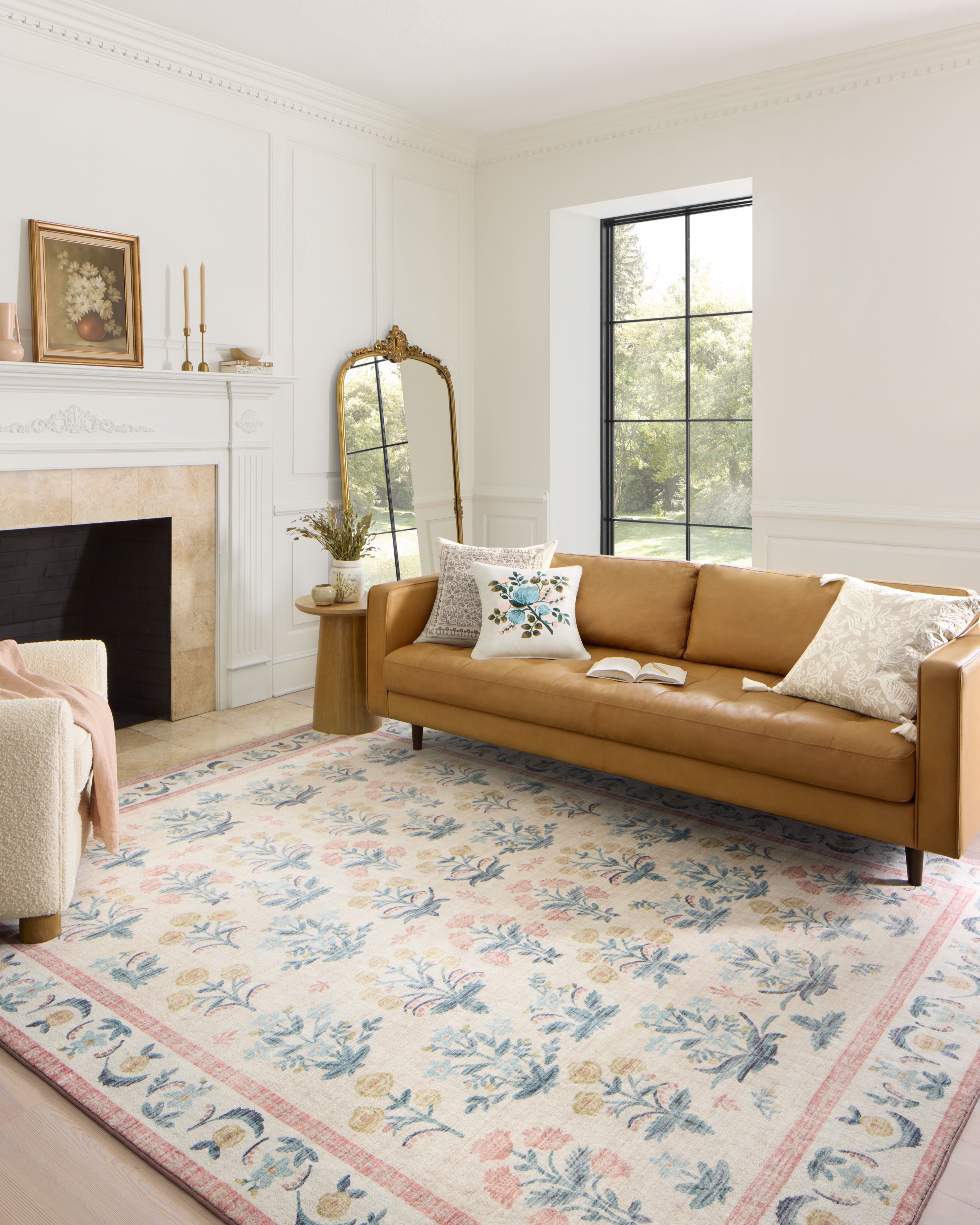Rifle Paper Co. X Loloi/ Eden Mughal Rose Blush Rug 0-RUGS-patterned Loloi