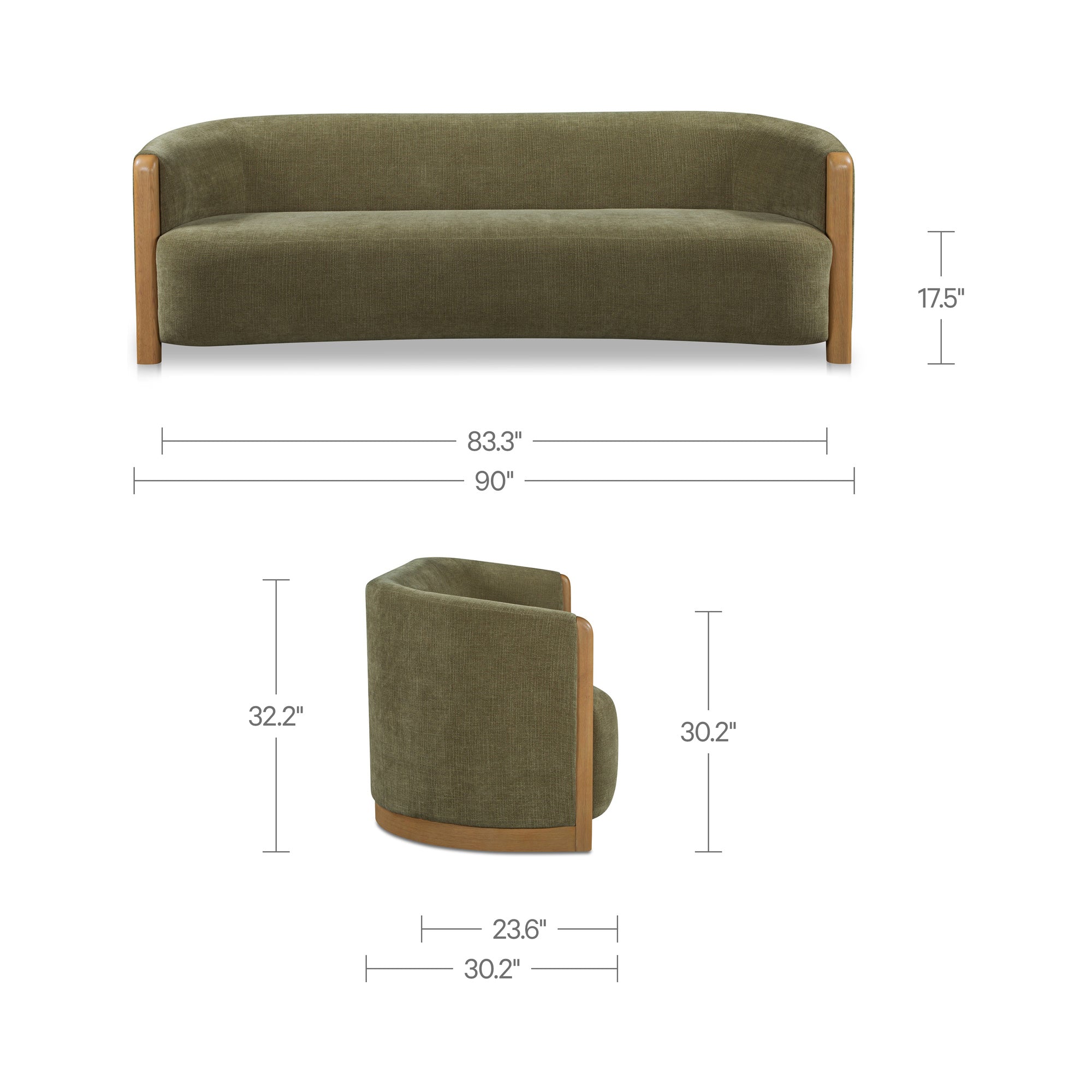 Amara 90" Sofa FURNITURE - sofa Moe's Furniture