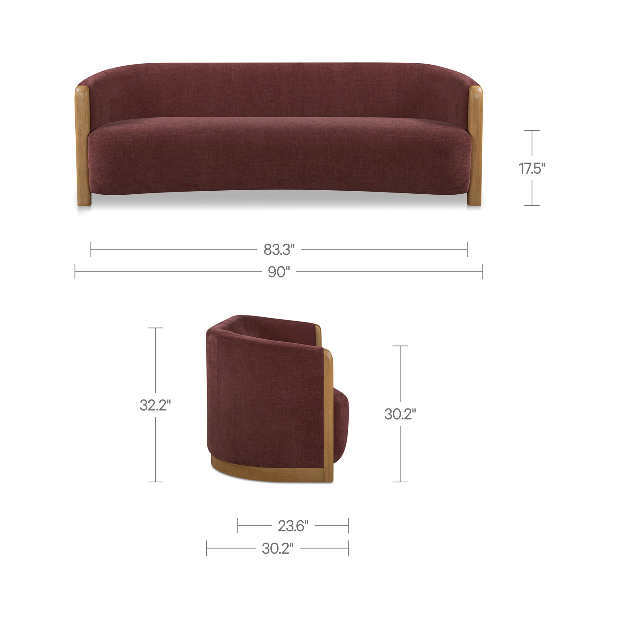 Amara 90" Sofa FURNITURE - sofa Moe's Furniture