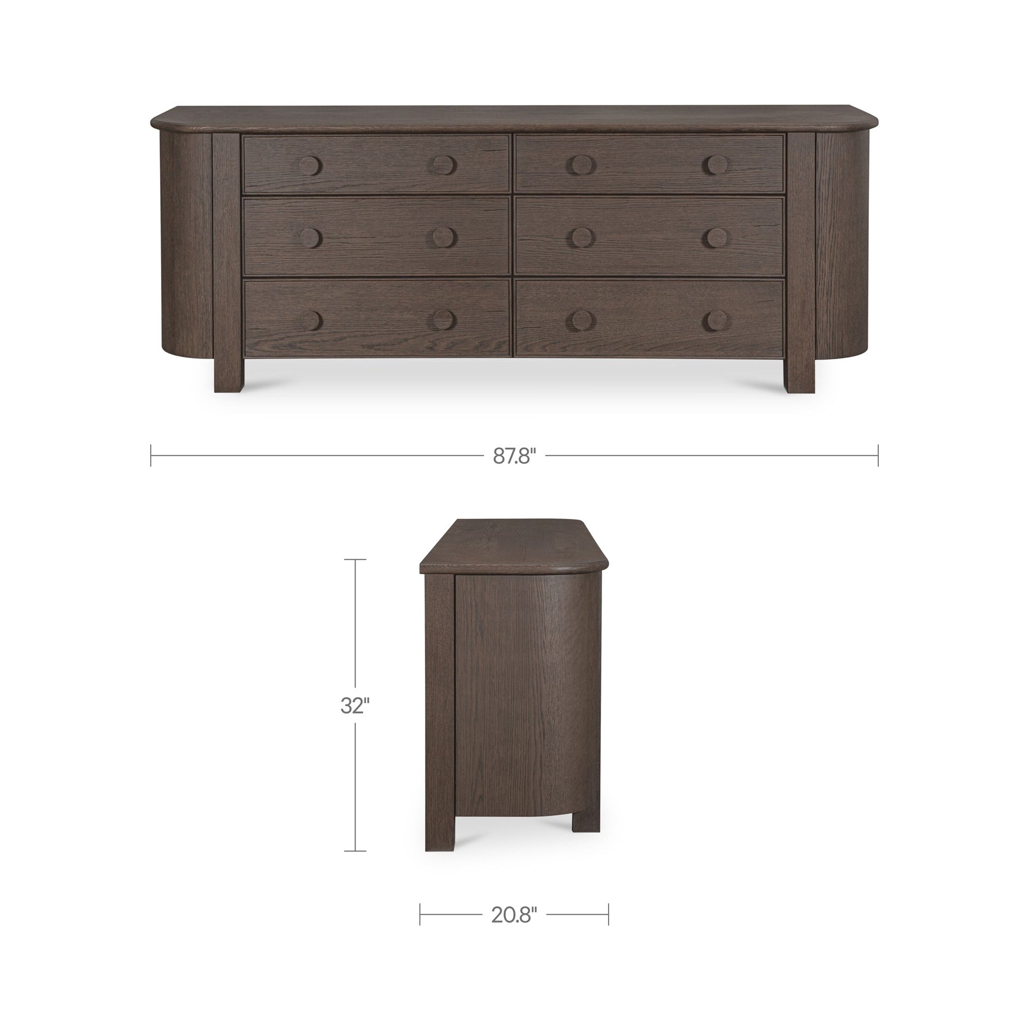 Lottie 6 Drawer Dresser FURNITURE - dresser Moe's Furniture