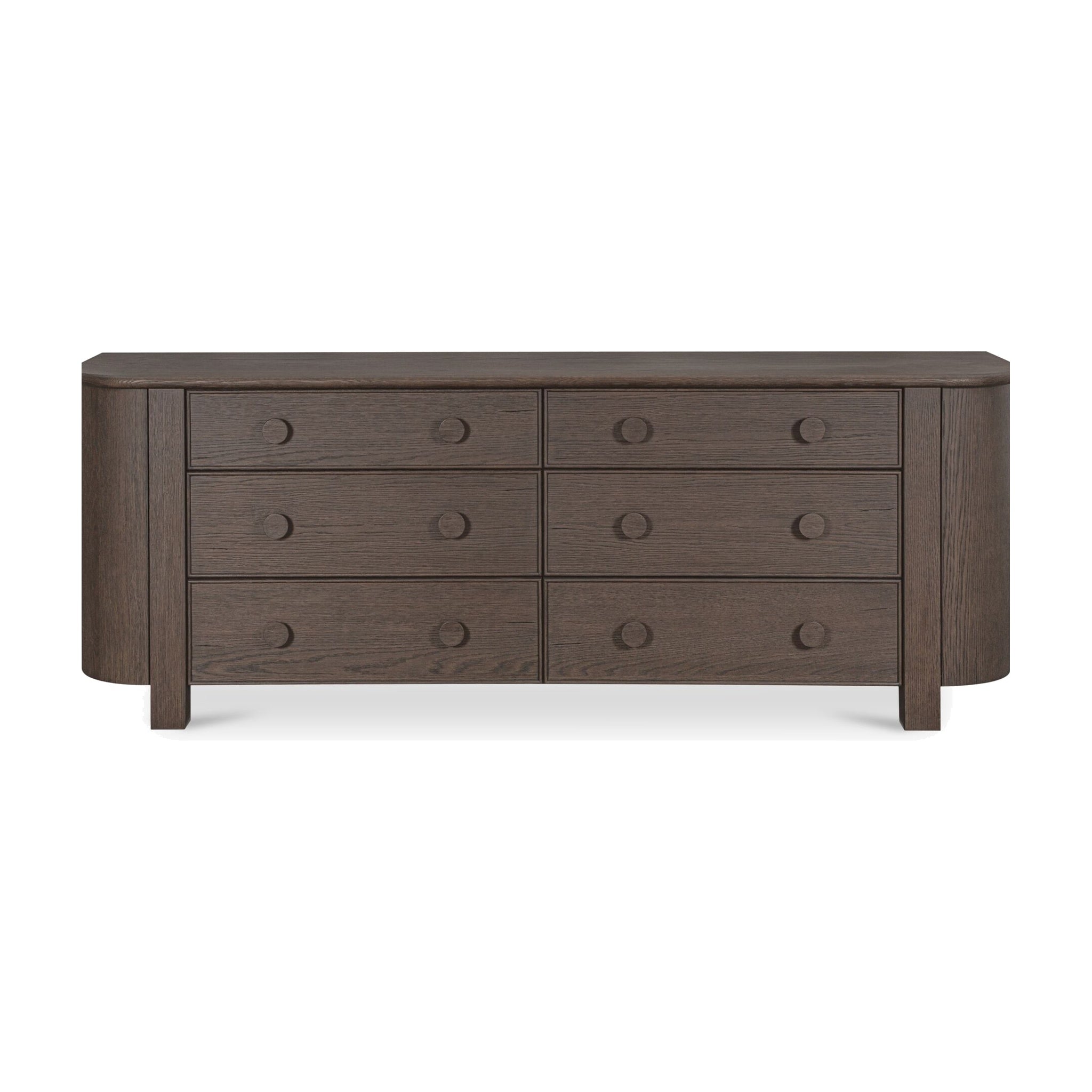 Lottie 6 Drawer Dresser FURNITURE - dresser Moe's Furniture Brown