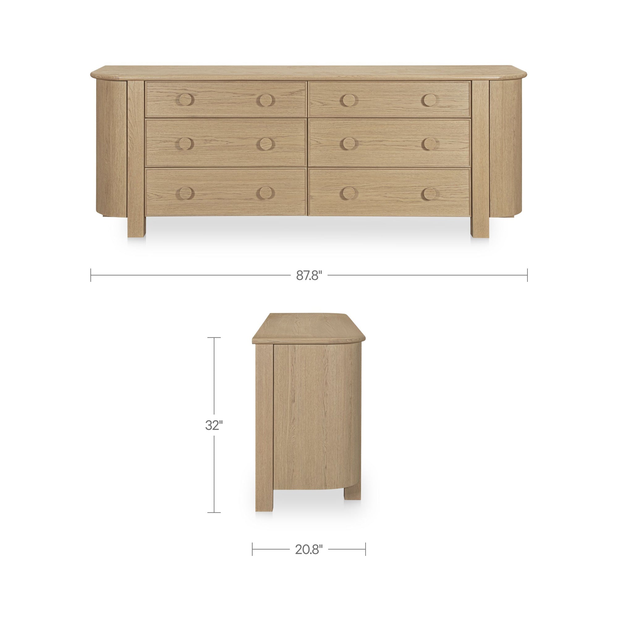 Lottie 6 Drawer Dresser FURNITURE - dresser Moe's Furniture