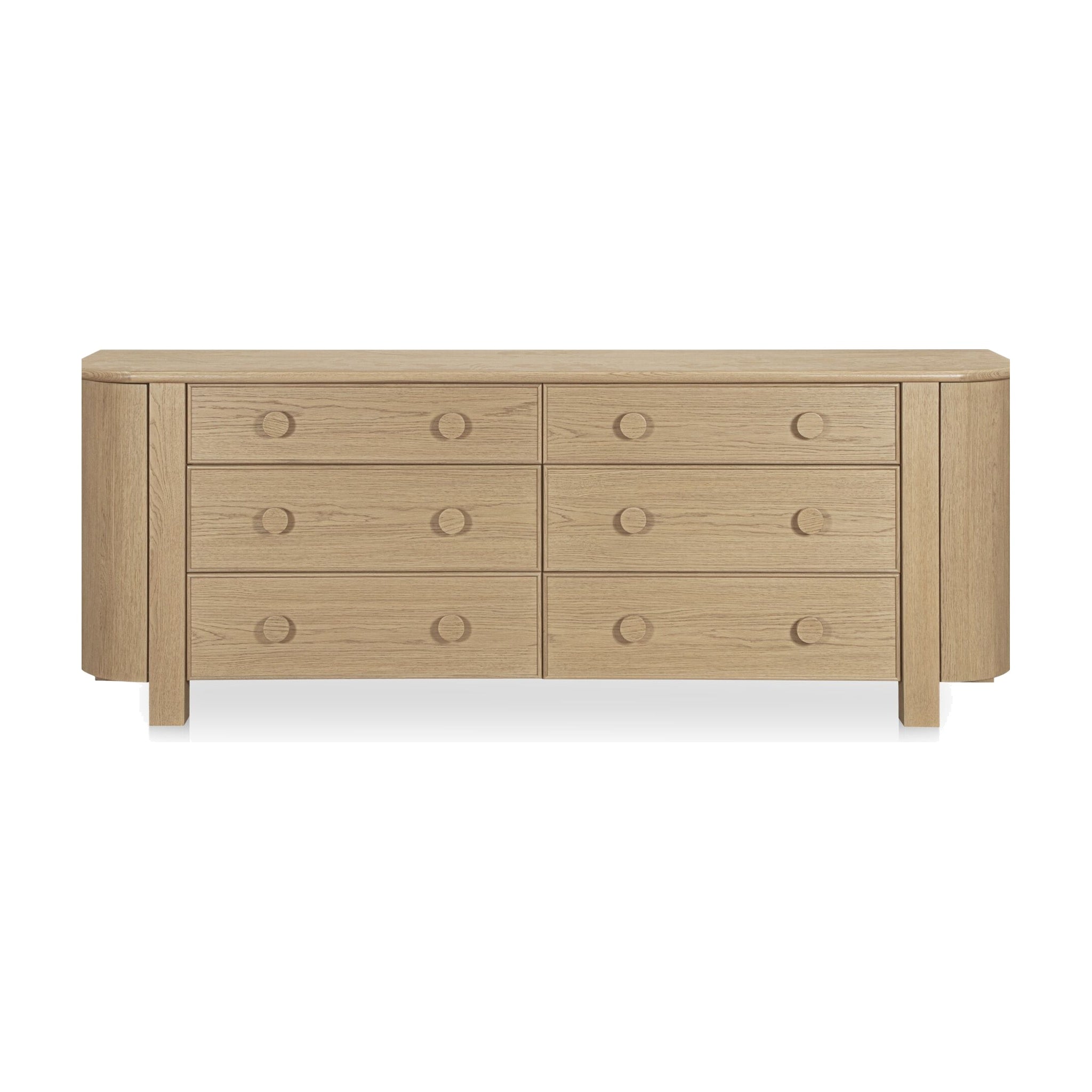 Lottie 6 Drawer Dresser FURNITURE - dresser Moe's Furniture Natural