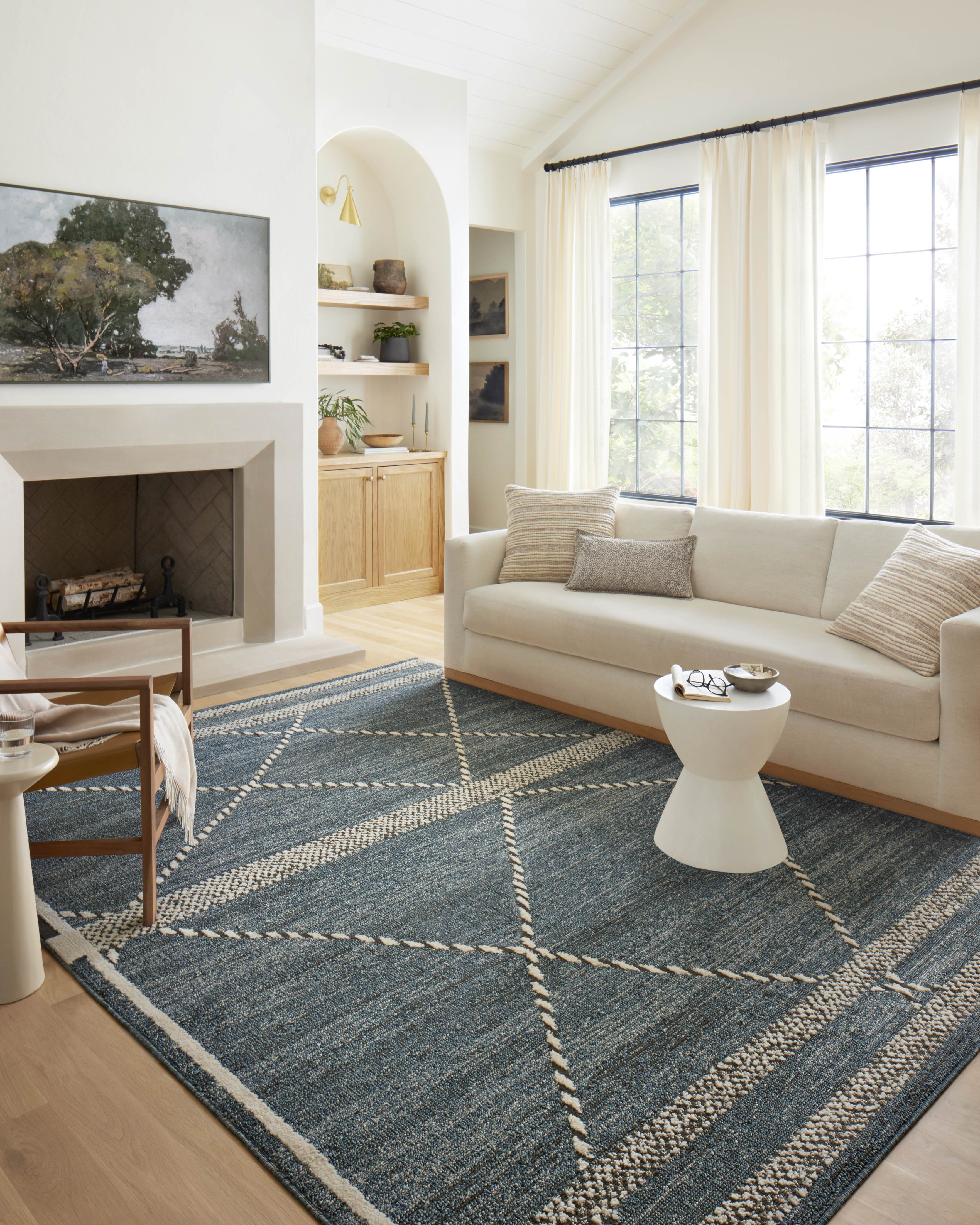 Loloi Fabian Denim / Charcoal Square Rug RUGS - synthetic Loloi