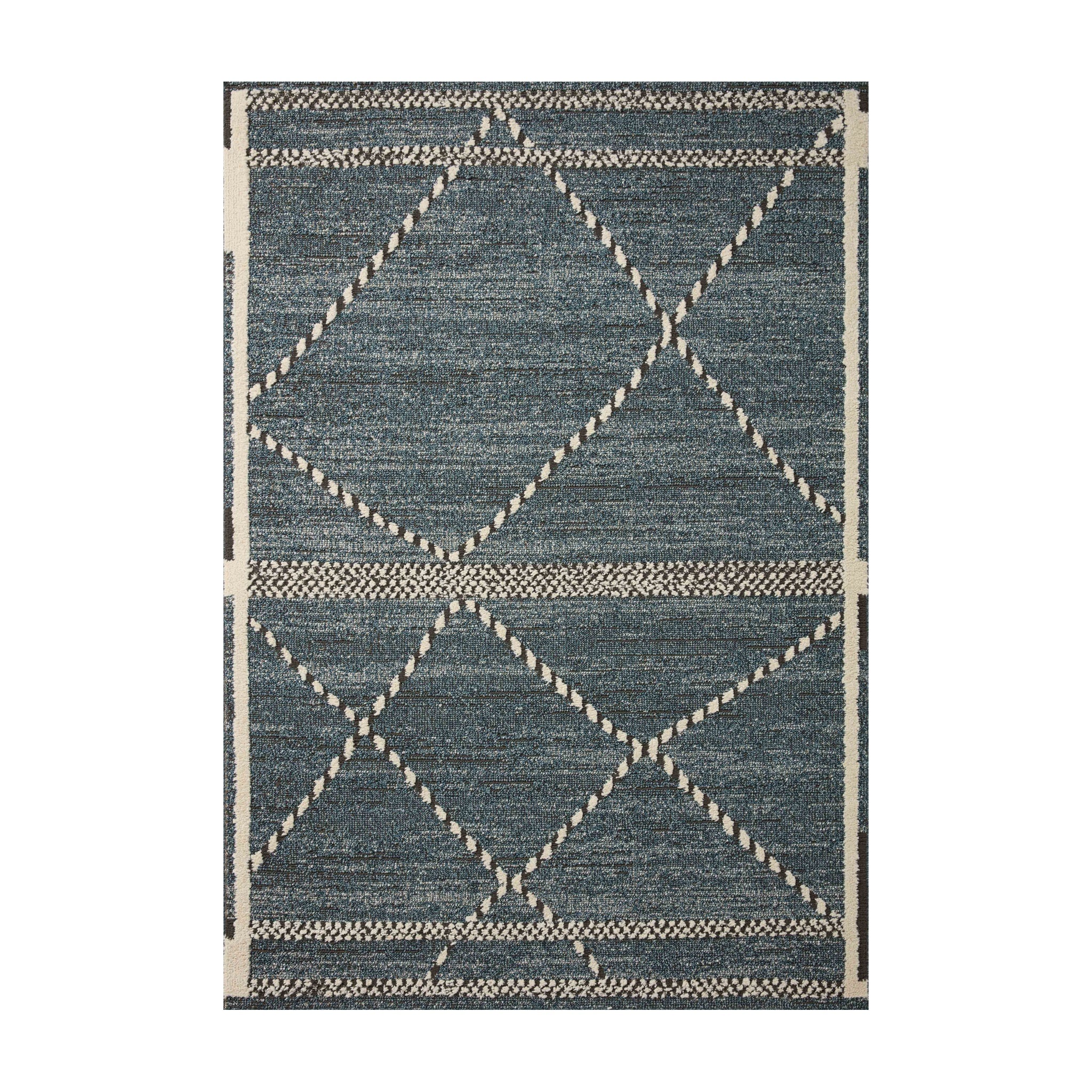 Loloi Fabian Denim / Charcoal Rug, 18" x 18"