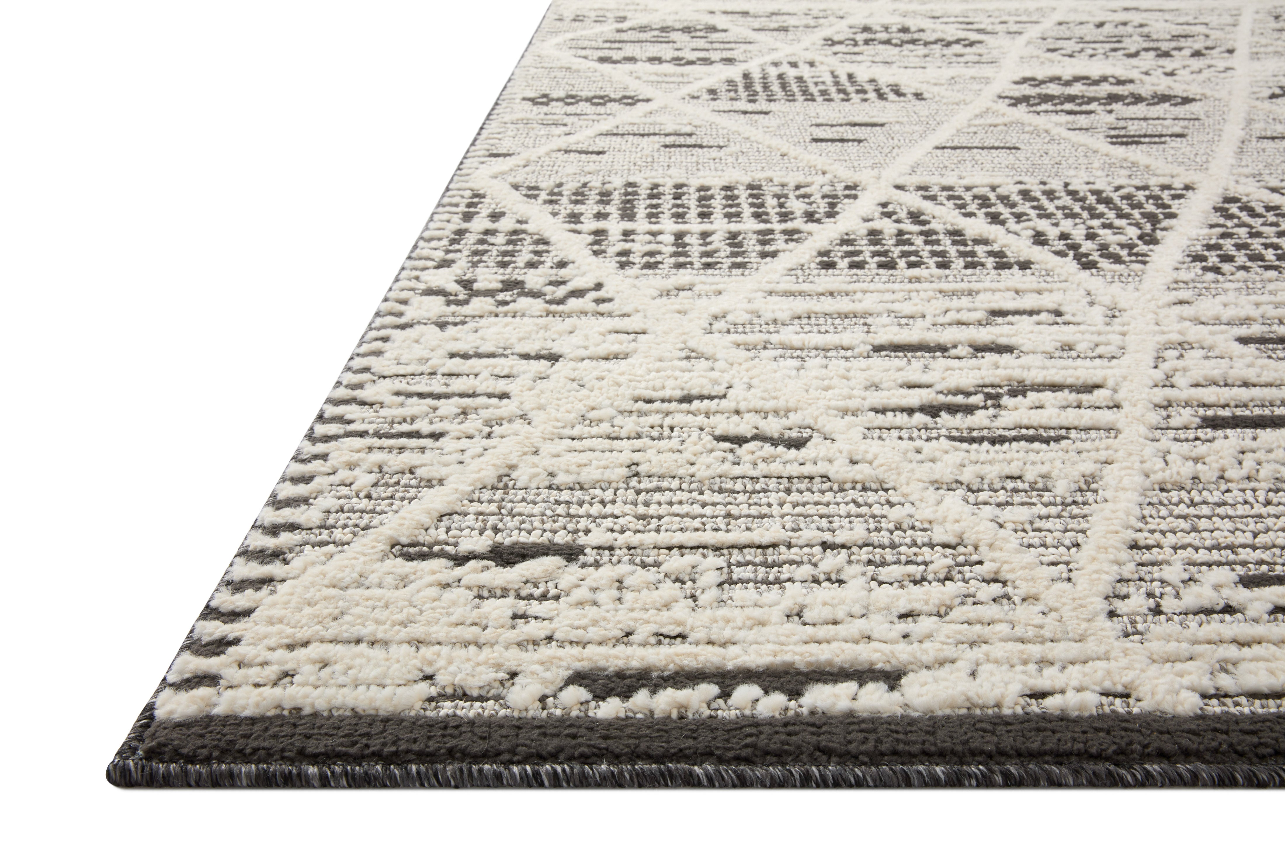 Loloi Fabian Charcoal / Ivory Rug No.1 RUGS - synthetic Loloi