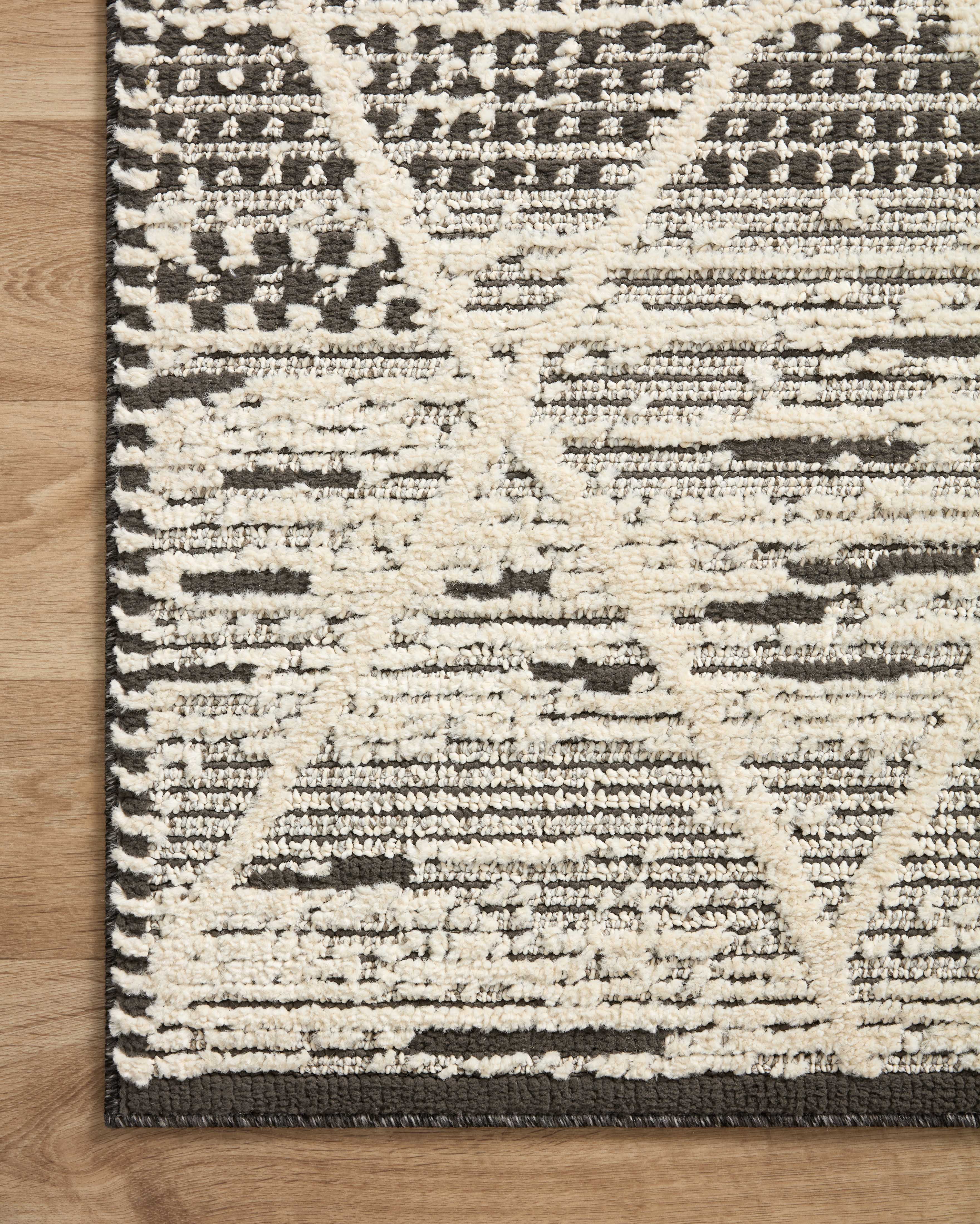 Loloi Fabian Charcoal / Ivory Square Rug No.1 RUGS - synthetic Loloi