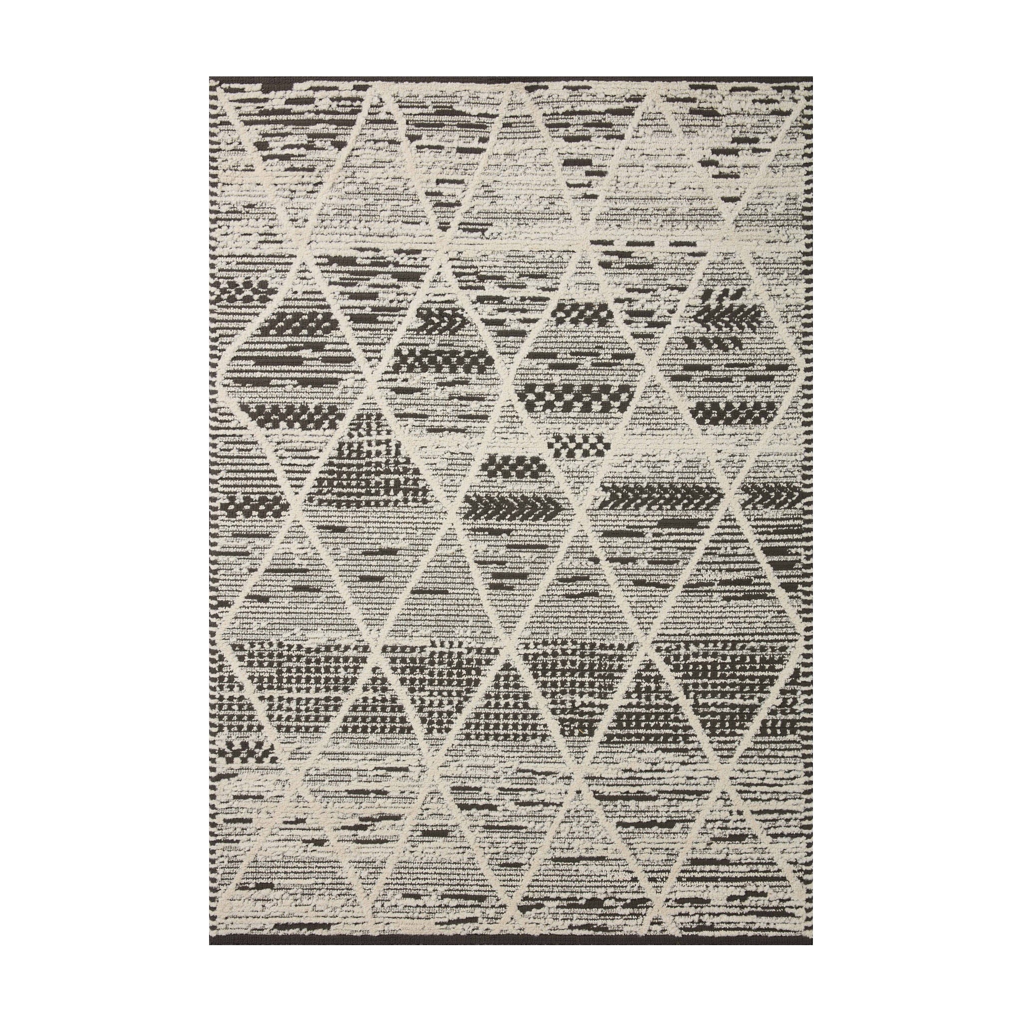 Loloi Fabian Charcoal / Ivory Rug No.1, 18" x 18"