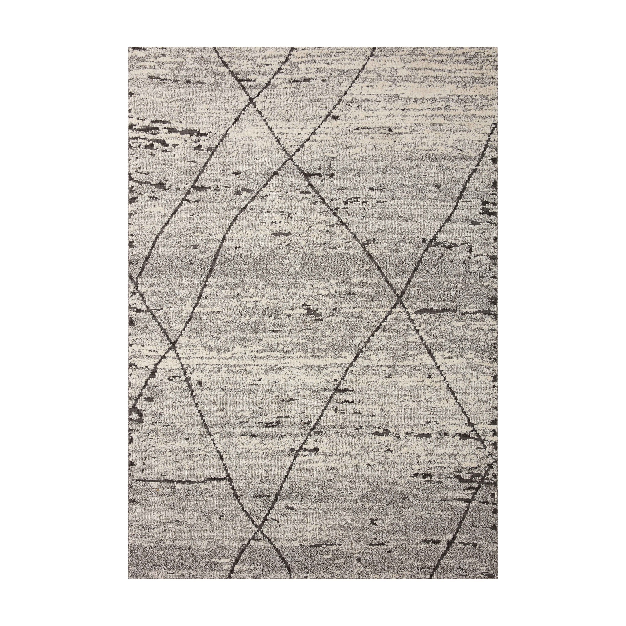 Loloi Fabian Grey / Charcoal Rug, 18" x 18"