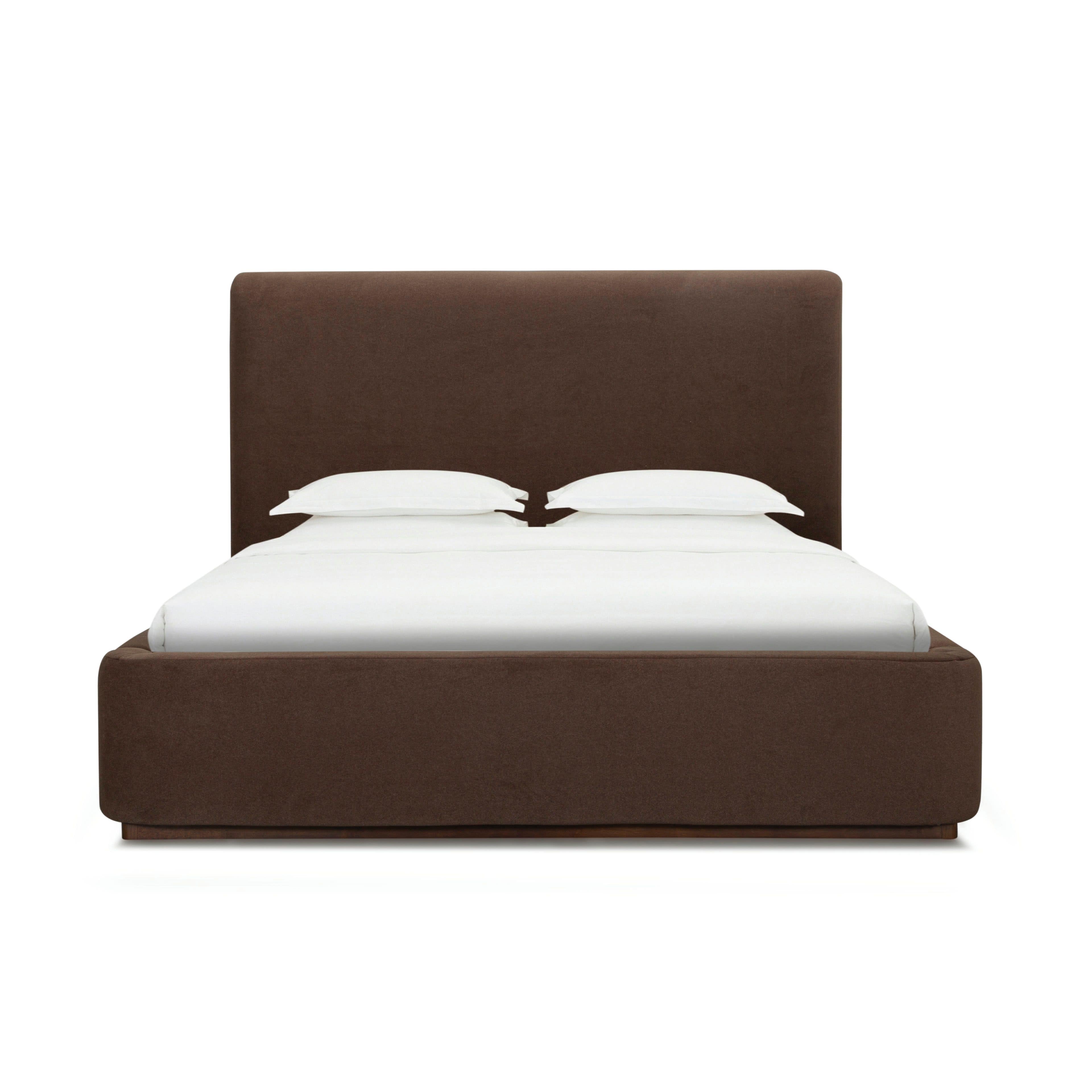 Francis Bed 13 - FURNITURE - bed Style In Form Queen Velvet Coffee