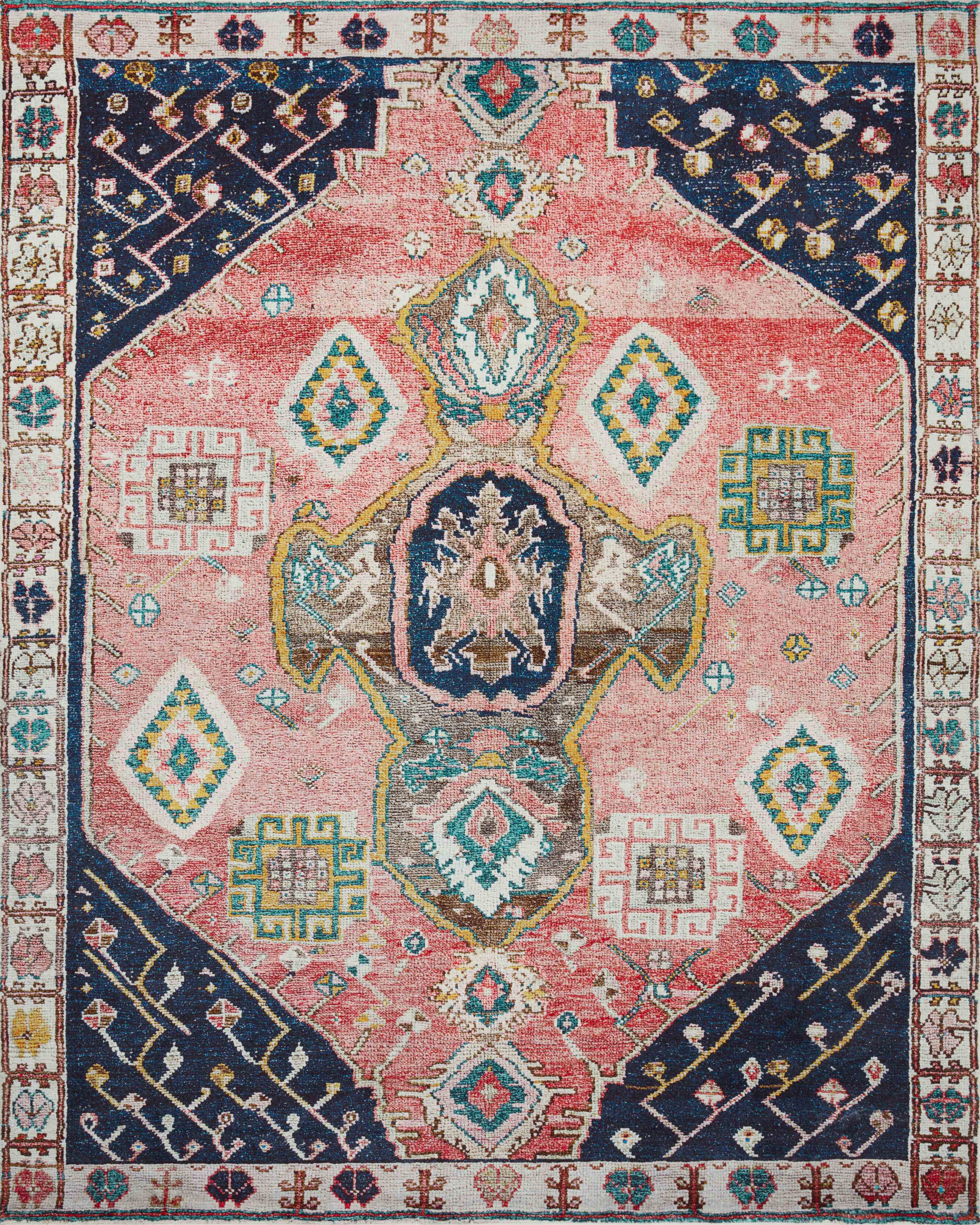 Loloi Fiona Rust / Navy Rug RUGS - synthetic Loloi