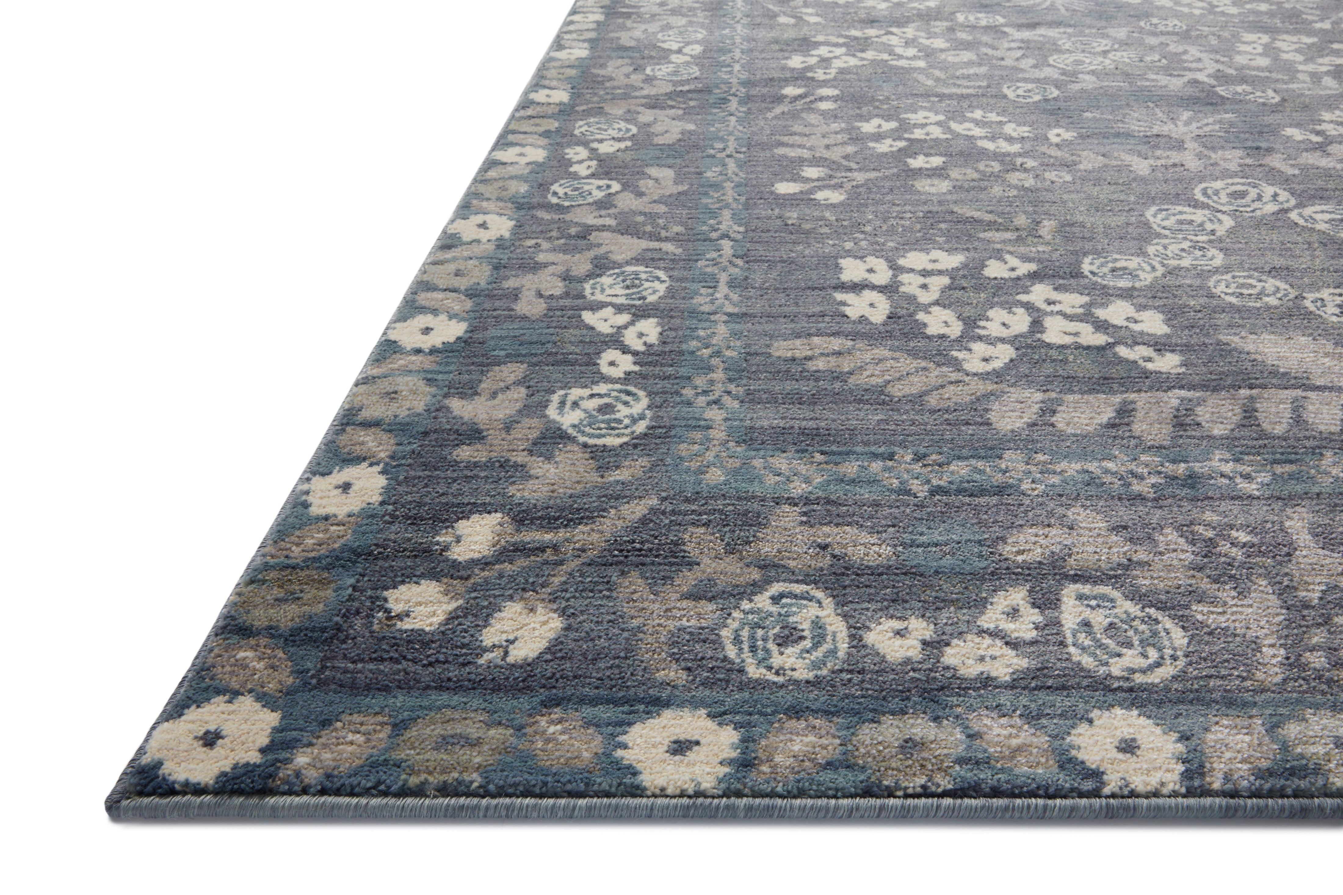 Rifle Paper Co. x Loloi Fiore Navy Grey Rug RUGS - synthetic Loloi