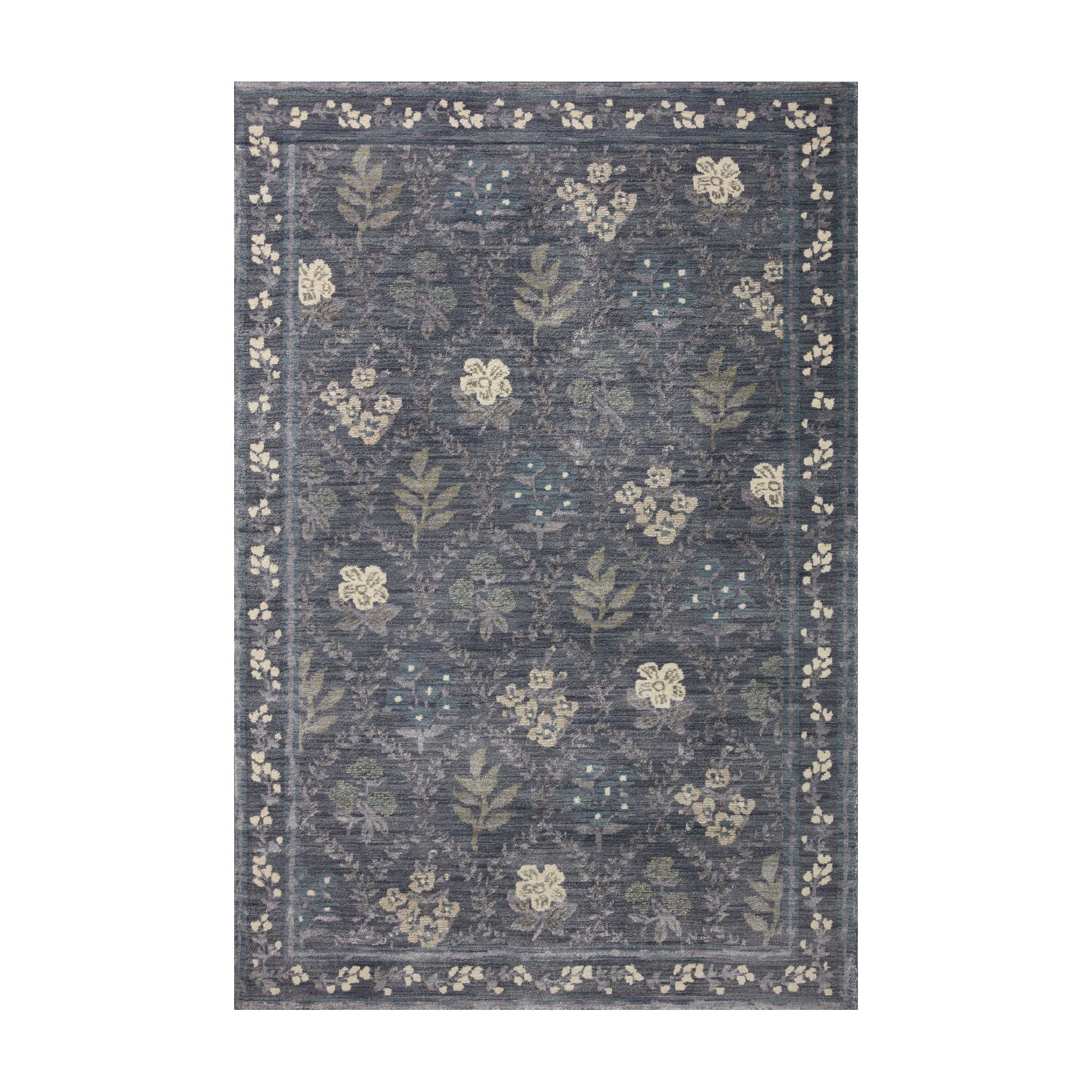 Rifle Paper Co. x Loloi Fiore Navy Rug No.2, 18" x 18"