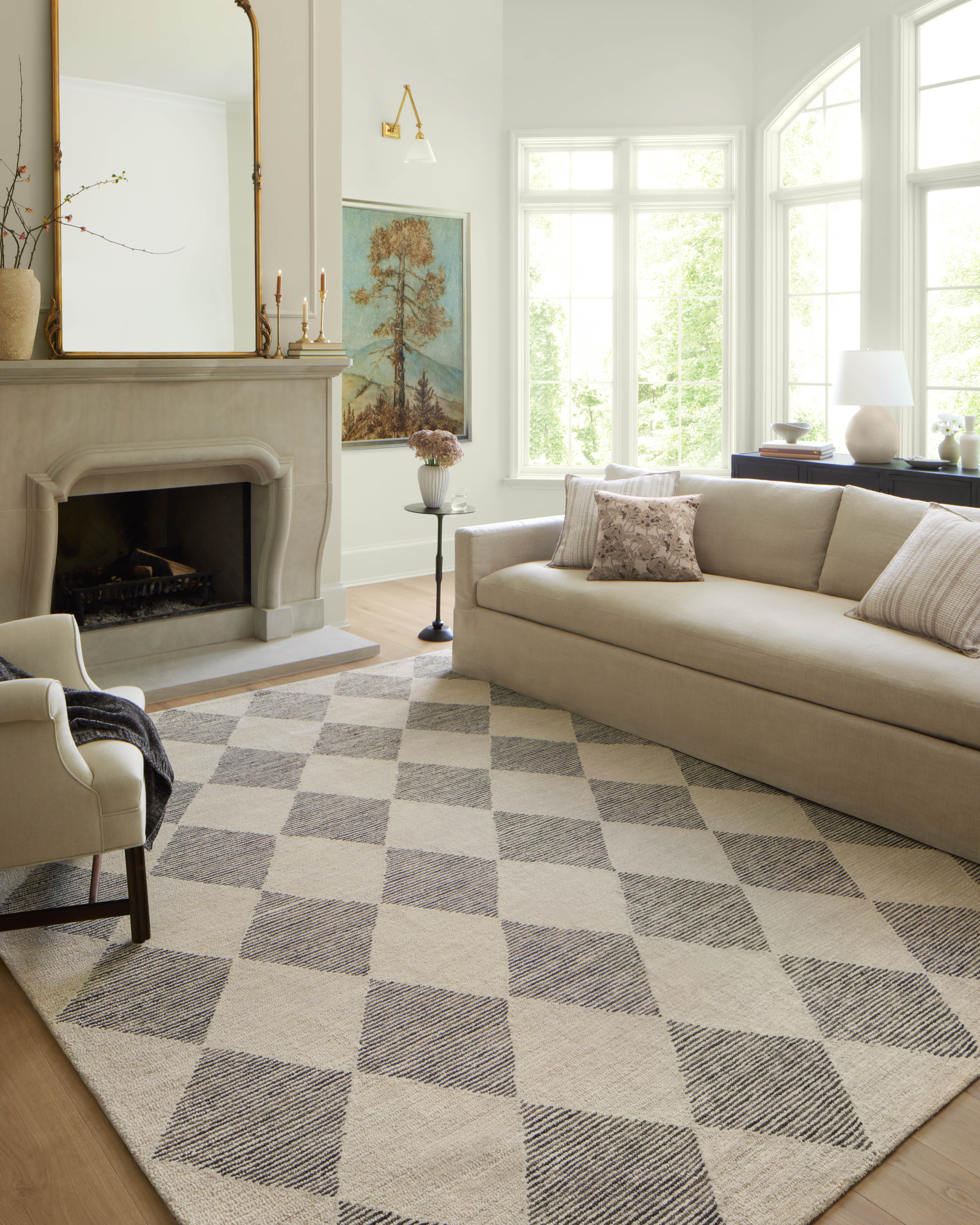 Chris Loves Julia x Loloi Francis Beige / Charcoal Rug Rugs Loloi