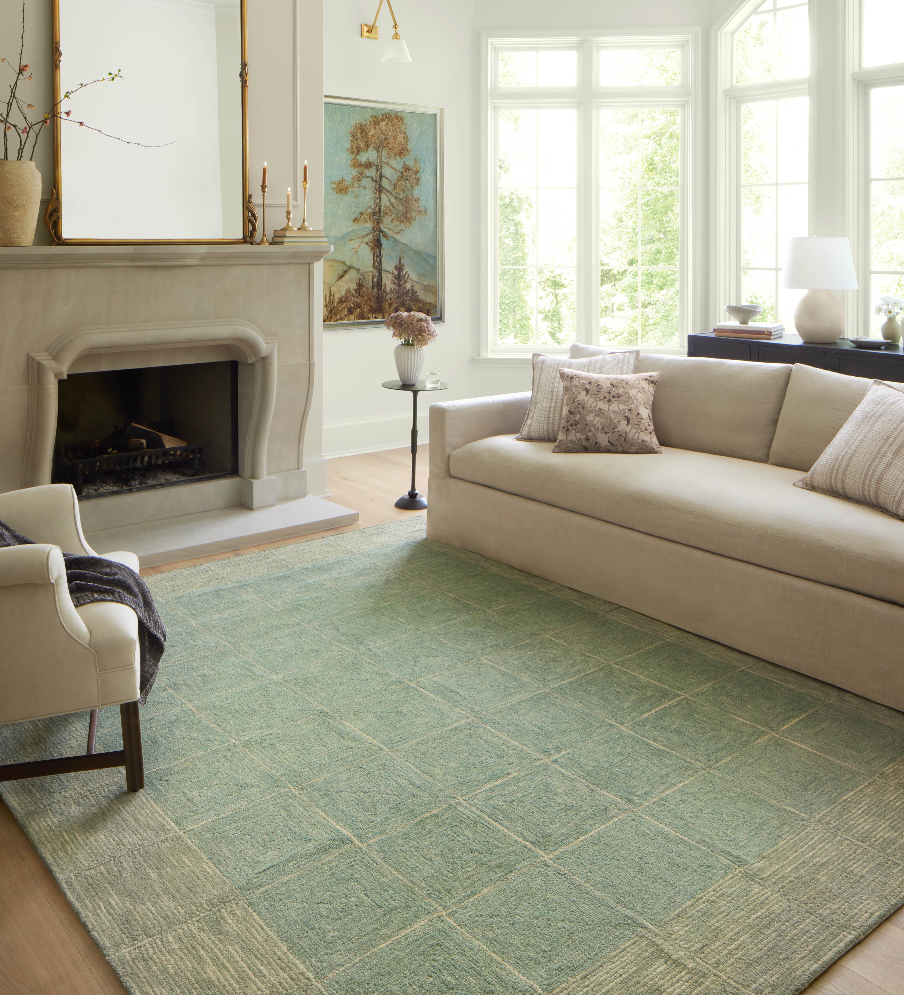 Chris Loves Julia x Loloi Francis Green / Natural Rug Rugs Loloi
